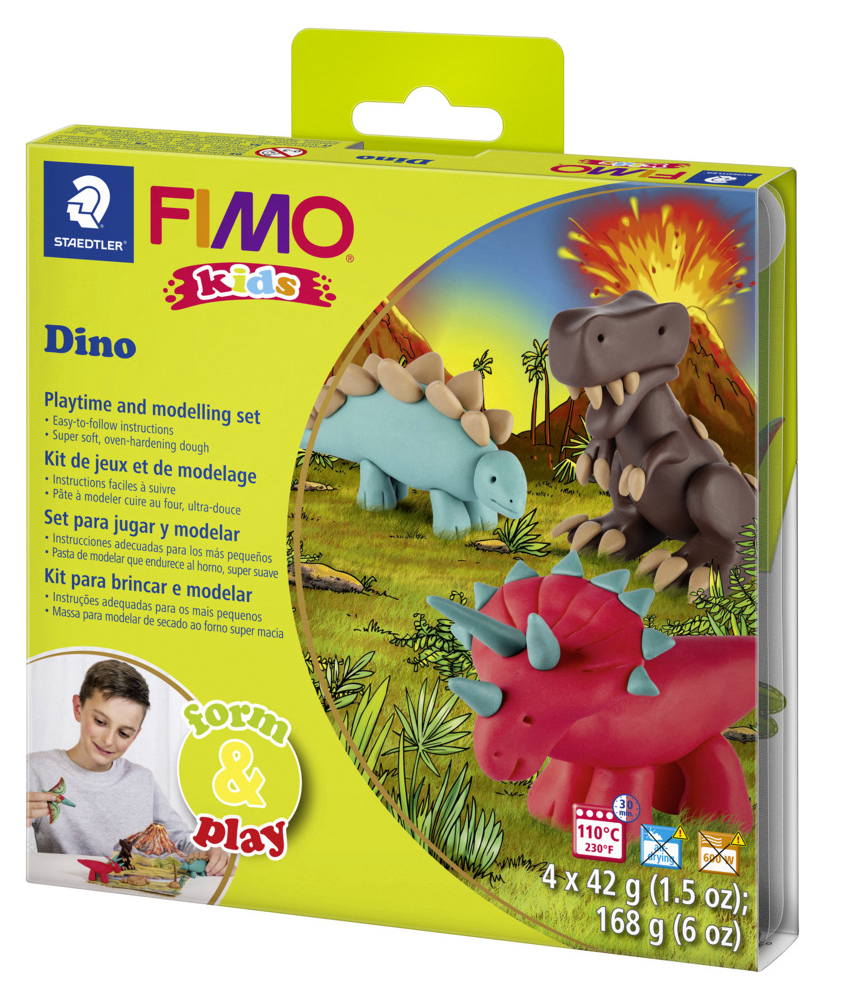 Staedtler Set Mod. Clay Fimo Kids F&P Dino - Hobby Zubehoer