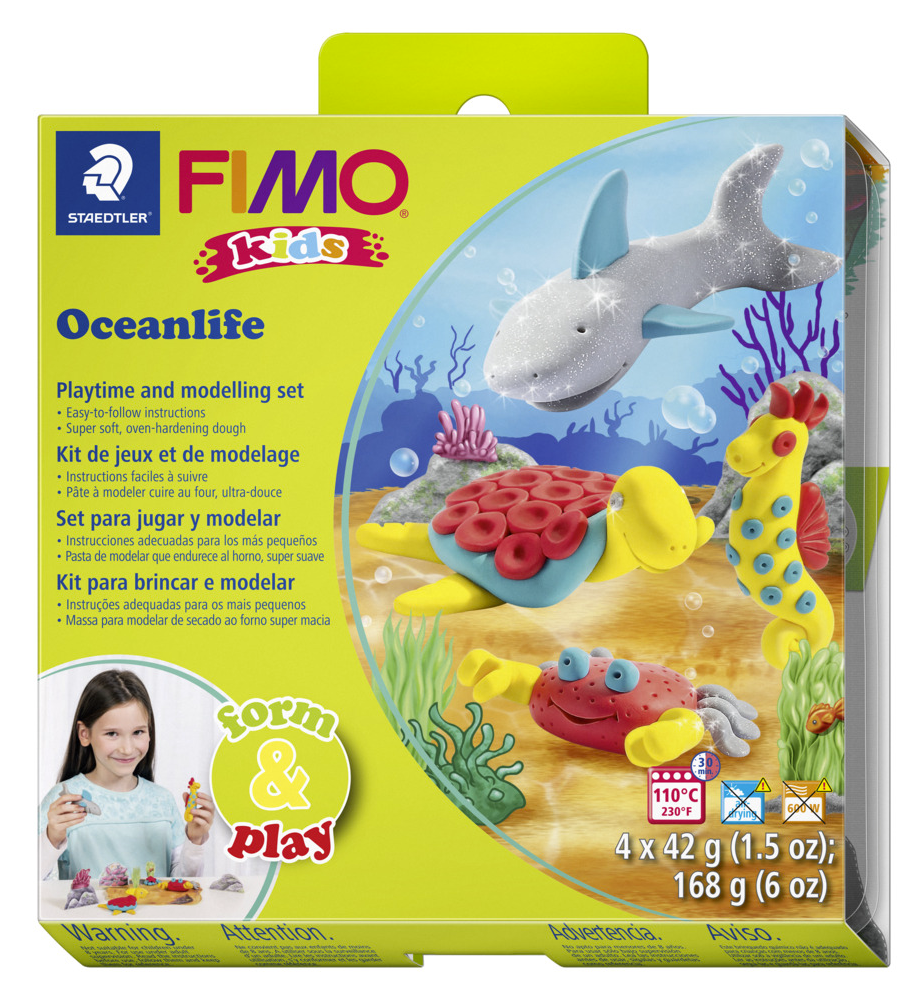 Staedtler Set Mod. Clay Fimo Kids F&P Oceanlife - Hobby Zubehoer 8034 14 LZ