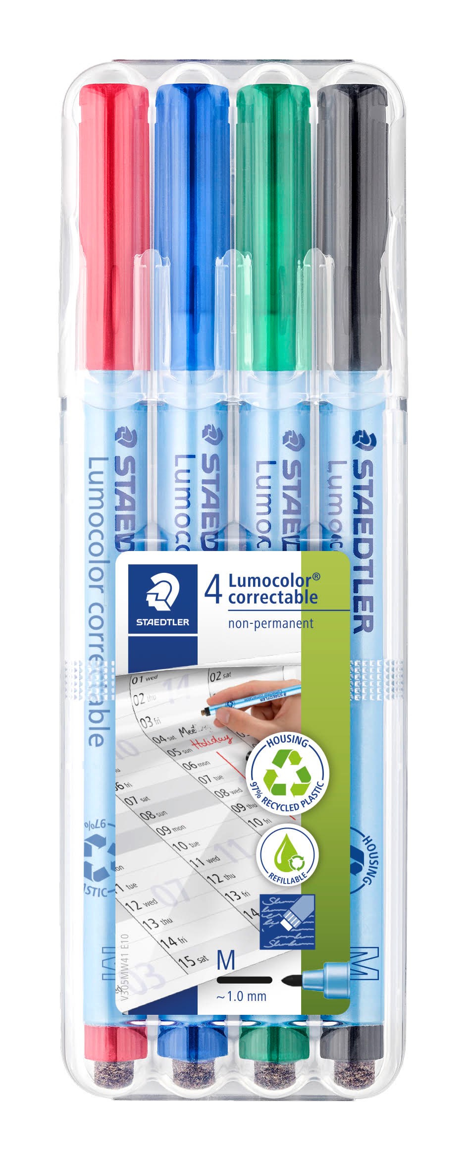 Staedtler Ohp Pen Lumocolor Correct M 4pcs - Utensilien Zum Schreiben Und Zeichnen 305m Wp4-1