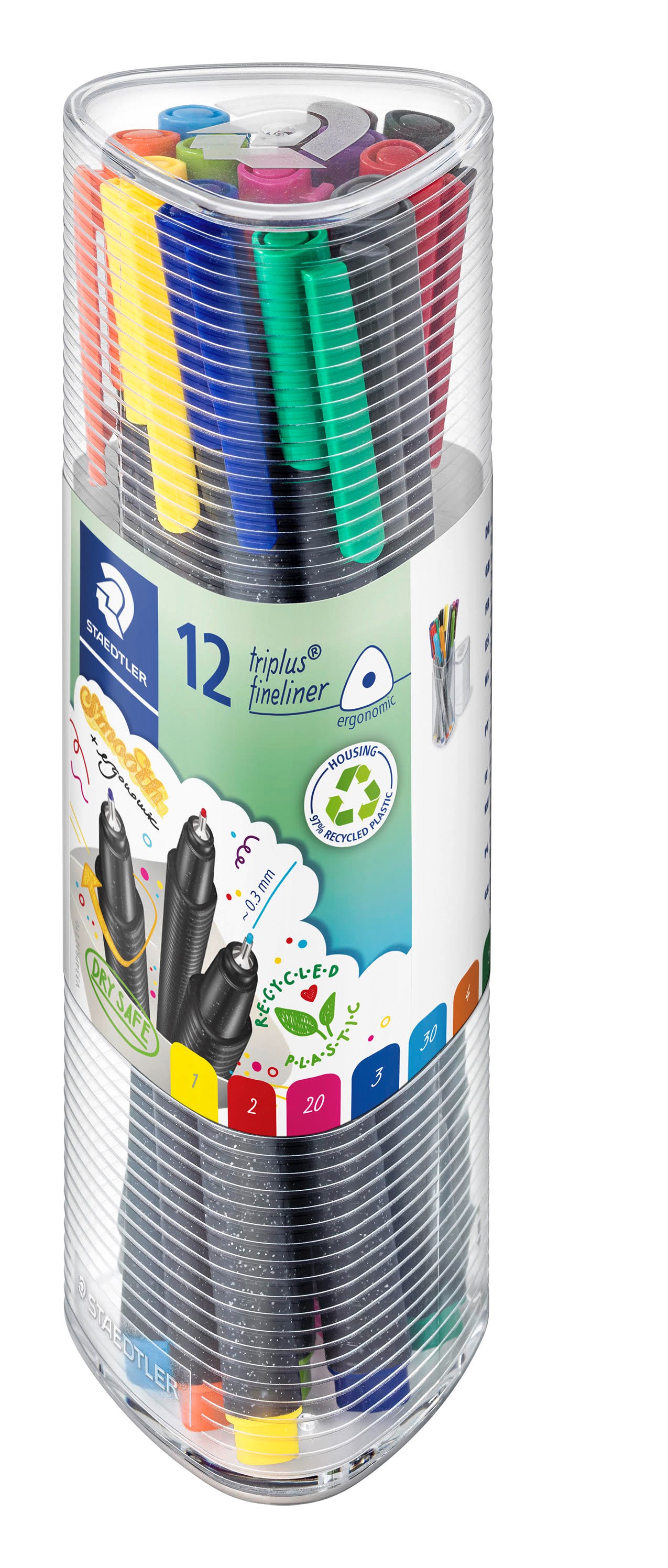 Staedtler Fineliner Triplus 12pcs.Tub - Utensilien Zum Schreiben Und Zeichnen