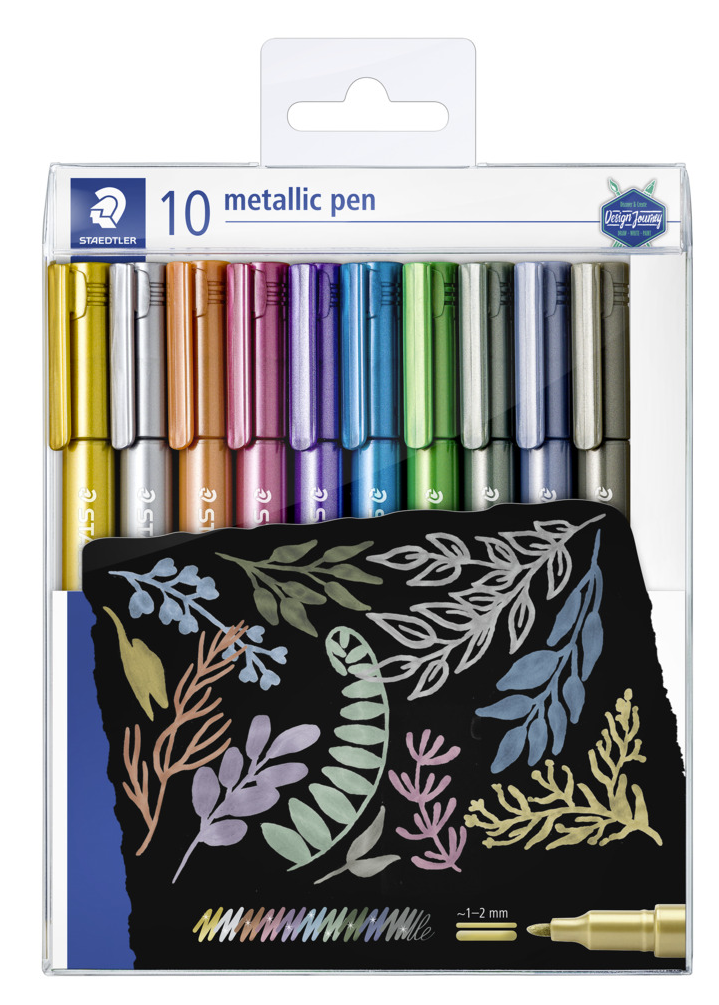 Staedtler Marker Metallic Pen 10 Pcs in a Set - Utensilien Zum Schreiben Und Zeichnen Farbstift 8323 Tb10