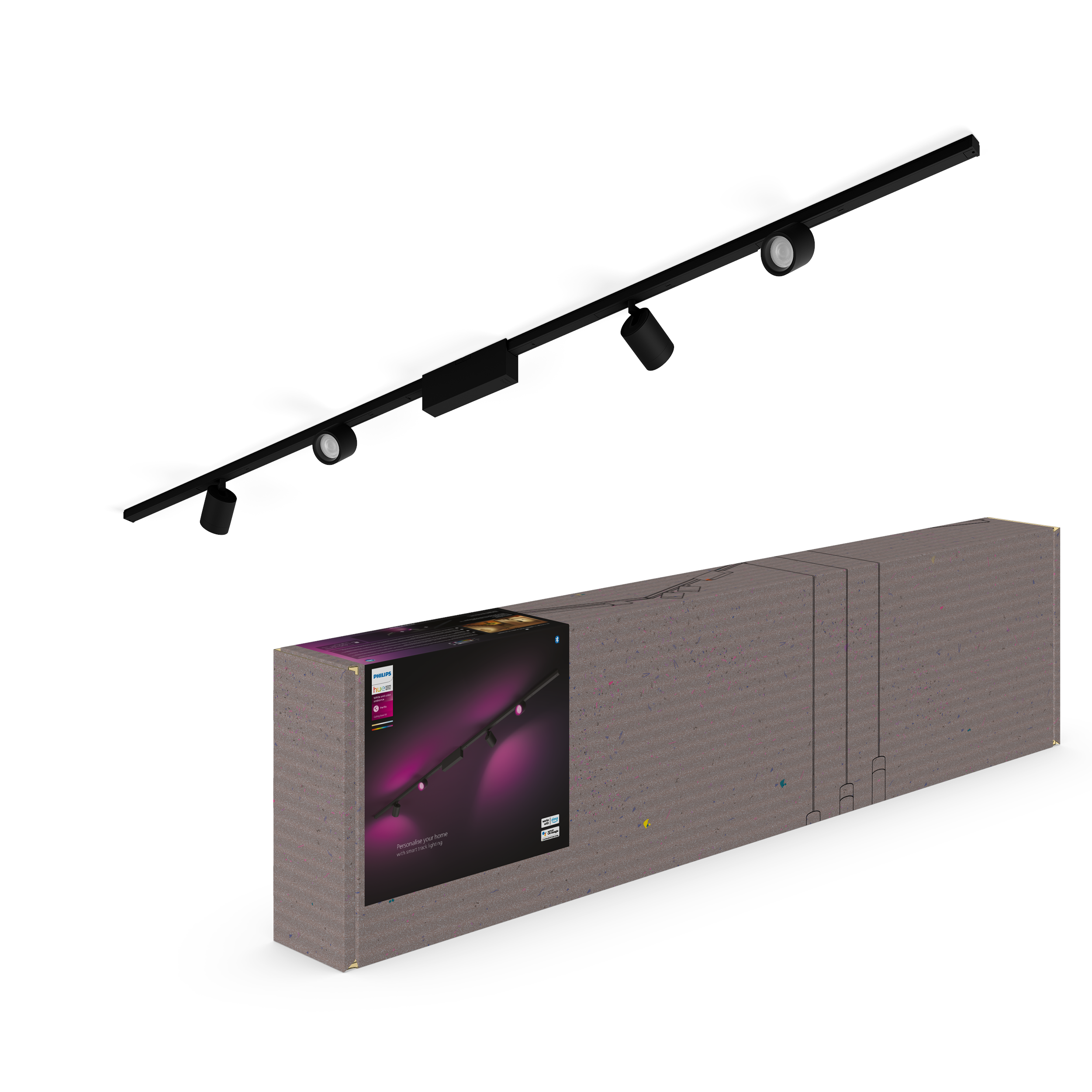 Philips Hue Perifo Ceiling Set - 4 Cylinder Spots - Black - Smart Home 929003117301