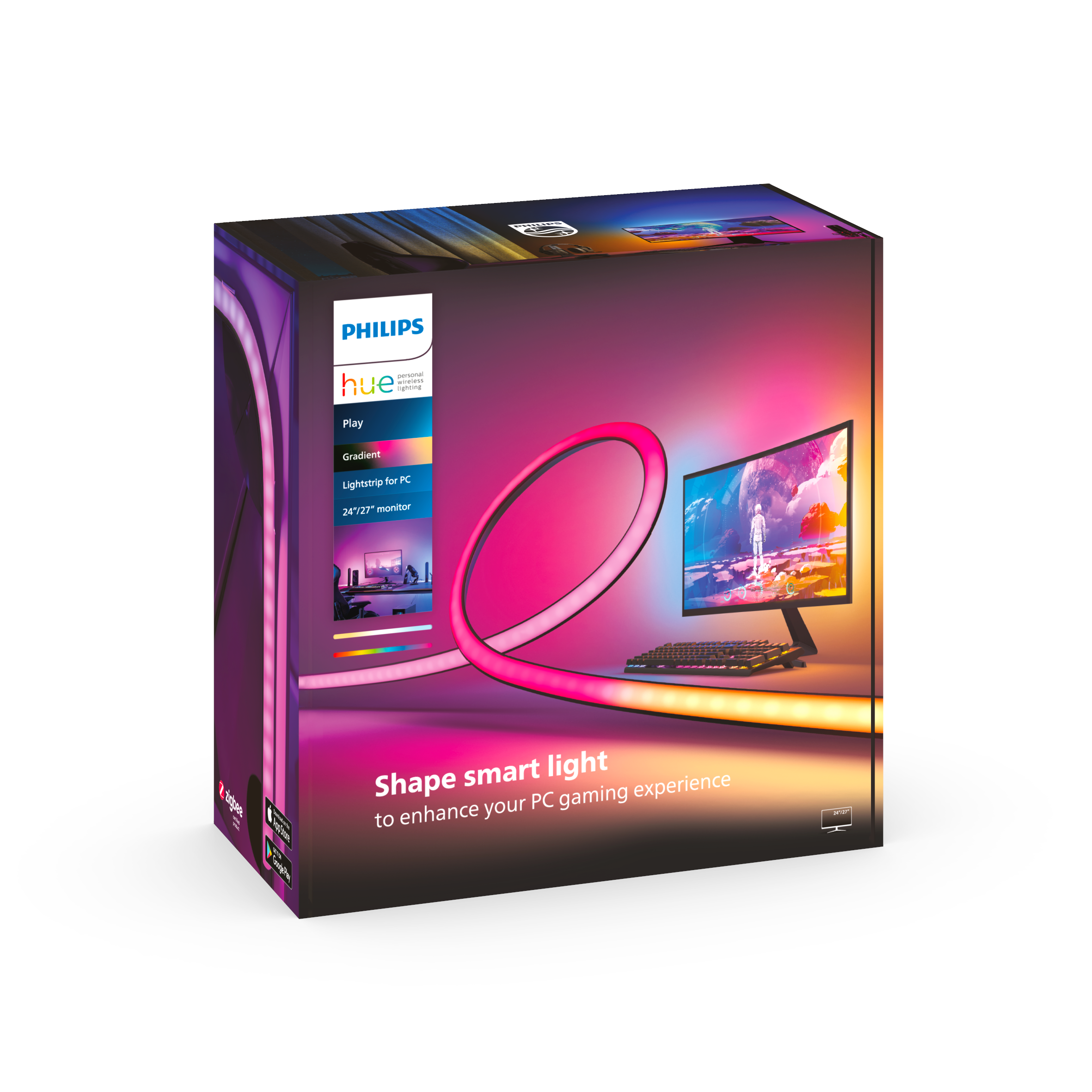Philips Hue Play Gradient PC Lightstrip 24-27" - Smart Home 929003498501