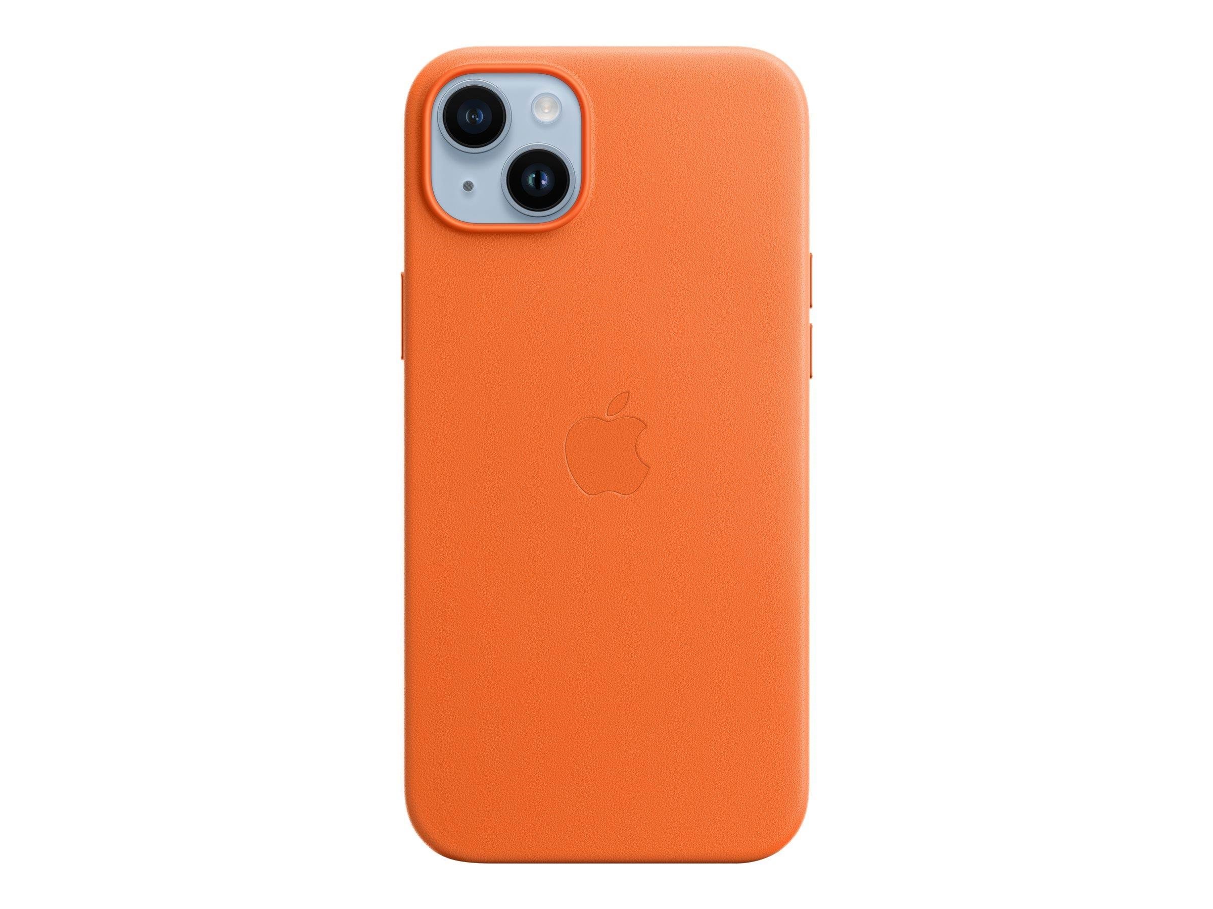 Apple Iphone 14 Plus Leather Case With Magsafe - Orange - Handys Cover Cases