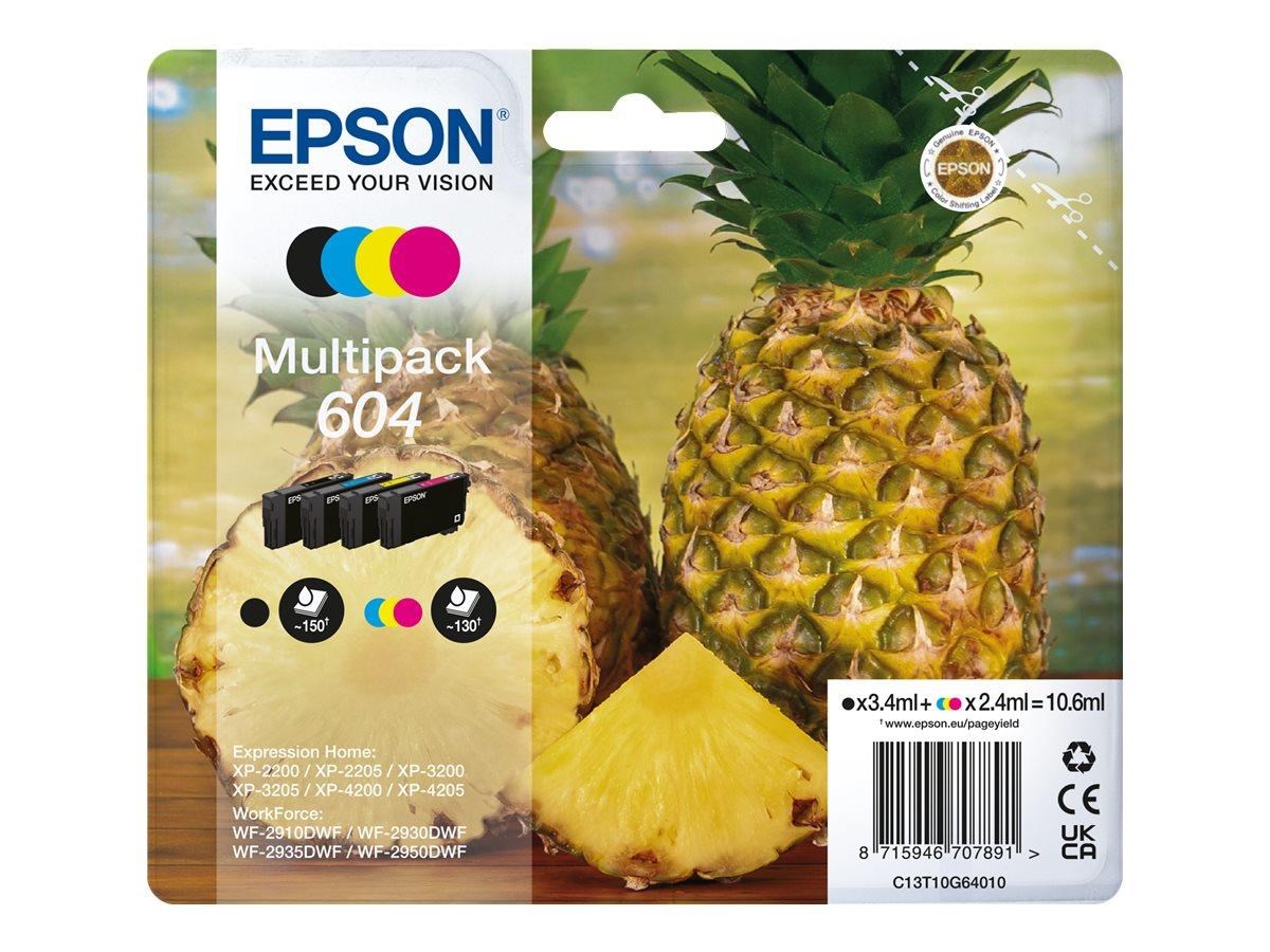 Epson 604 Multipack - 4-pack -- Black Yellow Cyan Magenta - Original - Ink Cartridge - Druckerzubehoer Tinte Toner