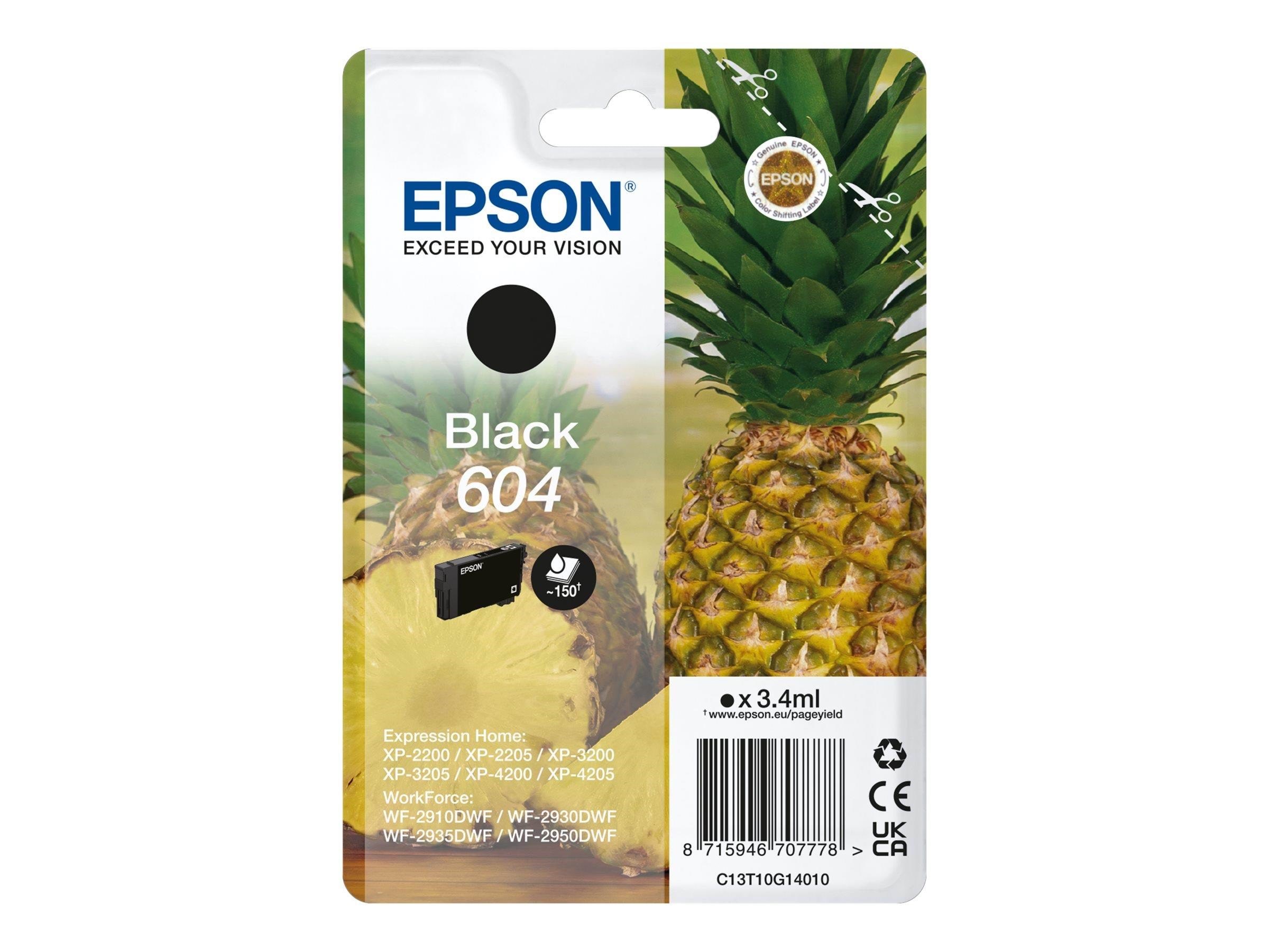 Epson 604 - Black - Original - Ink Cartridge - Druckerzubehoer Tinte Toner Schwarz C13t10g14020