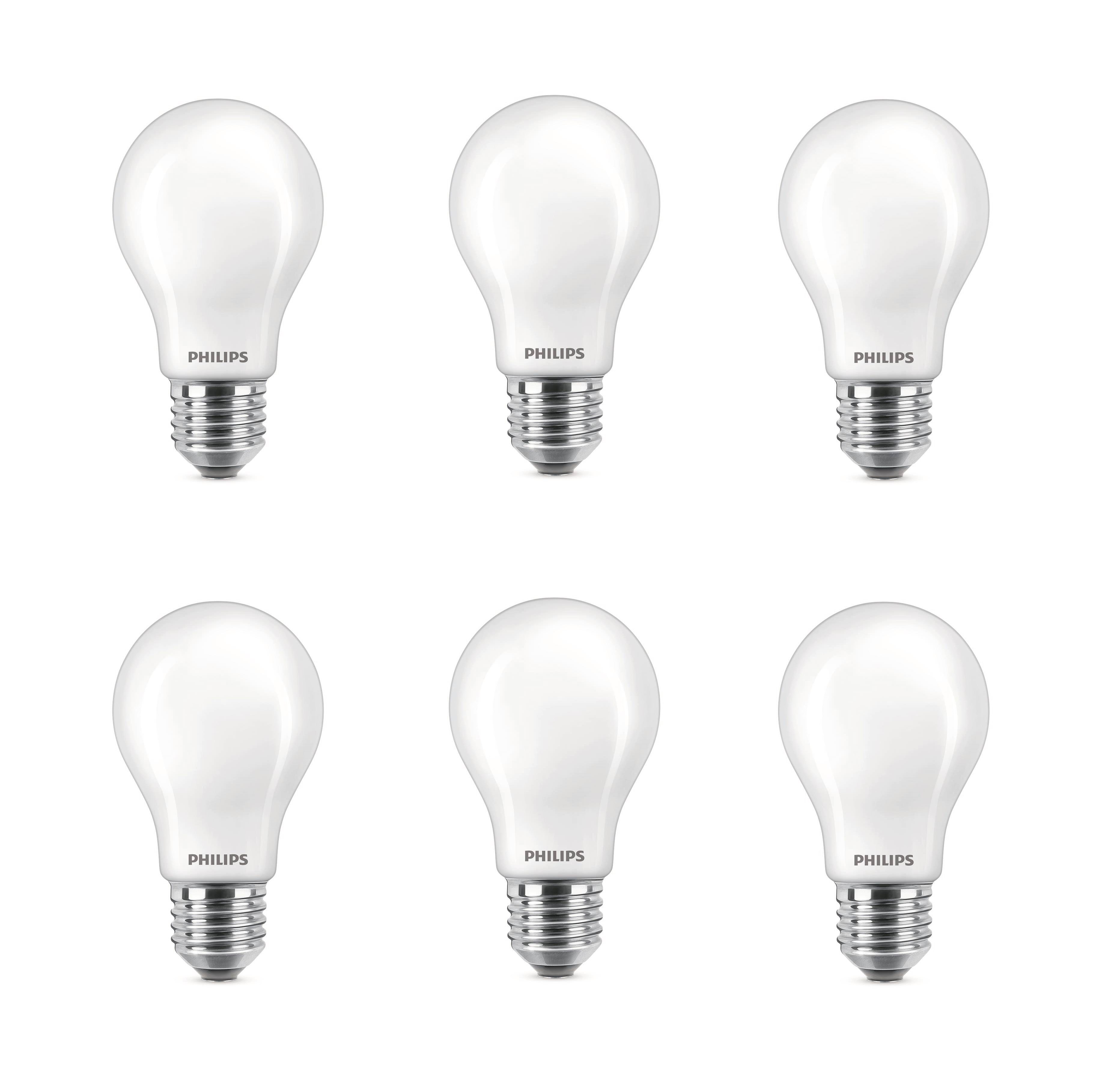 Philips Led-lampe Classic 7w/827 (60w) Frosted 6-pack E27 - Led Birnen
