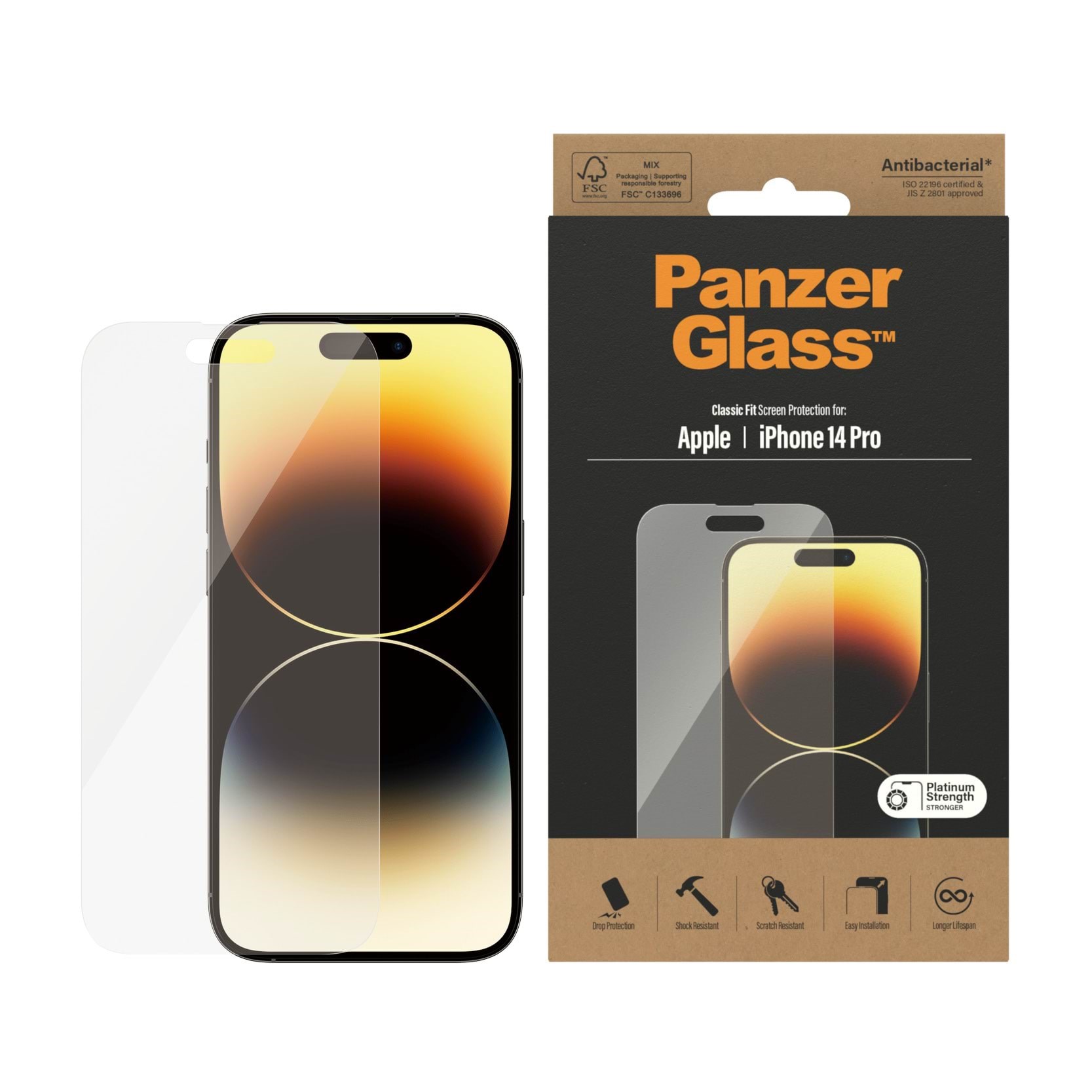 Panzerglass Screen Protector Apple Iphone 14 Pro | Classic Fit - Handys Schutzfolie