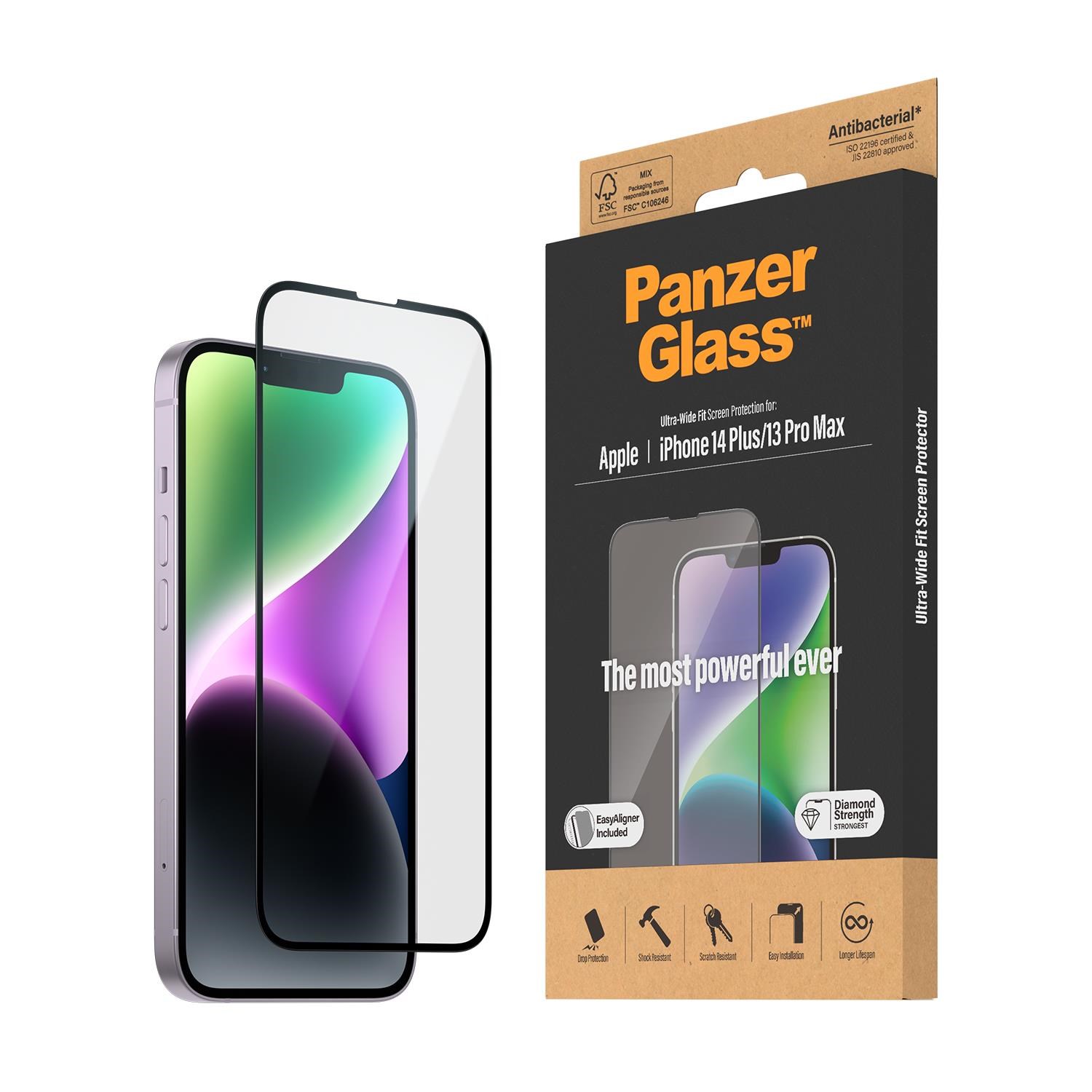 Panzerglass Screen Protector Apple Iphone 14 Plus | 13 Pro Max | Ultra-wide Fit w. Easyaligner - Handys Schutzfolie Panzer2785