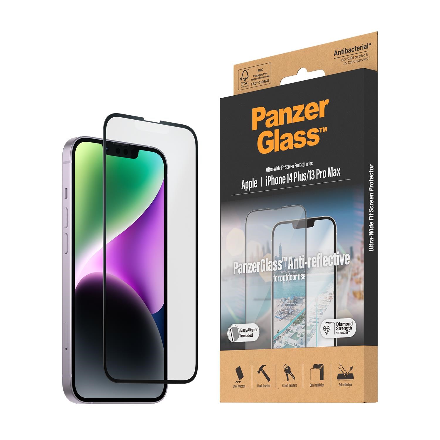 Panzerglass Anti-reflective Screen Protector Apple Iphone 14 Plus | 13 Pro Max | Ultra-wide Fit w. Easyaligner - Handys Schutzfolie
