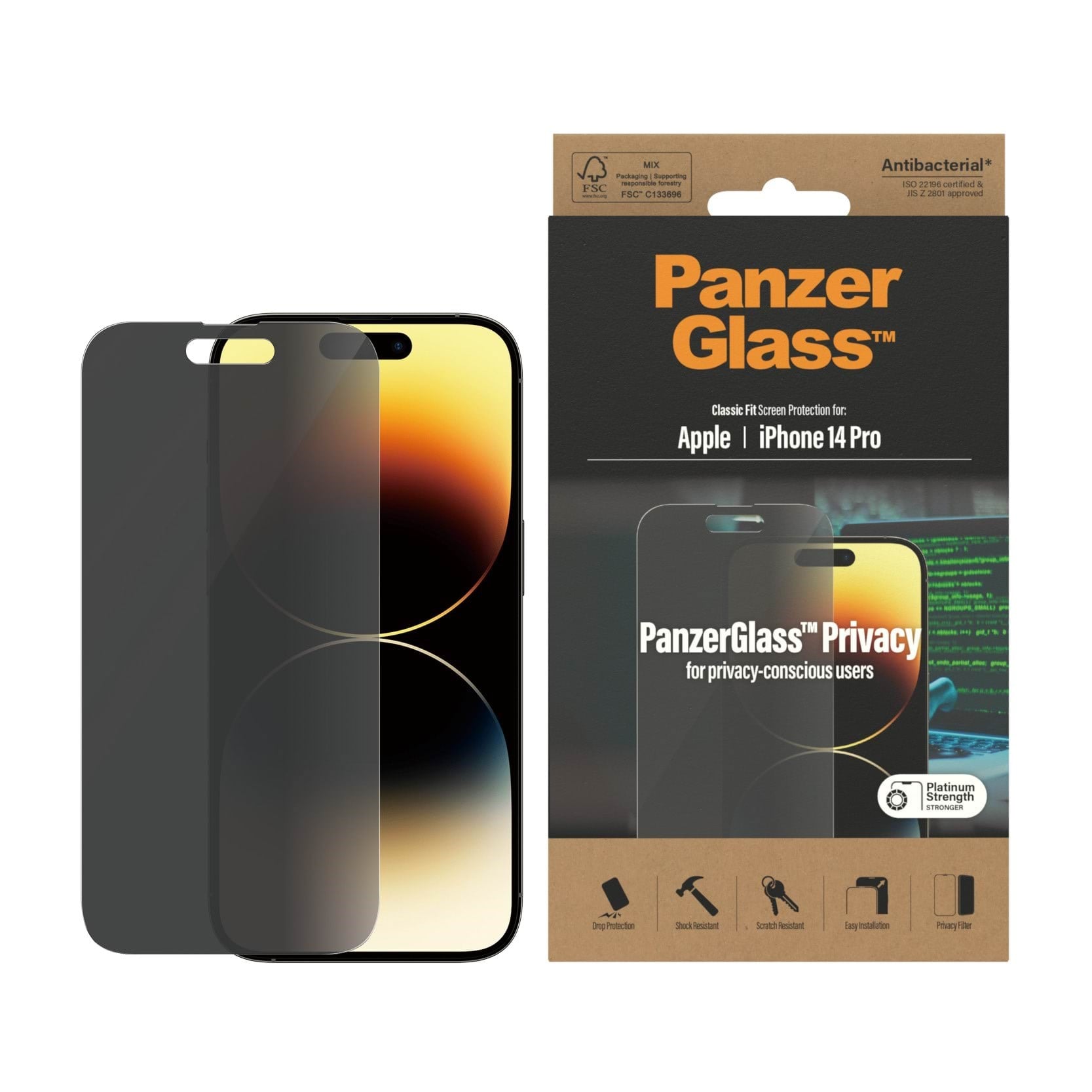 Panzerglass Privacy Screen Protector Apple Iphone 14 Pro | Classic Fit - Handys Schutzfolie