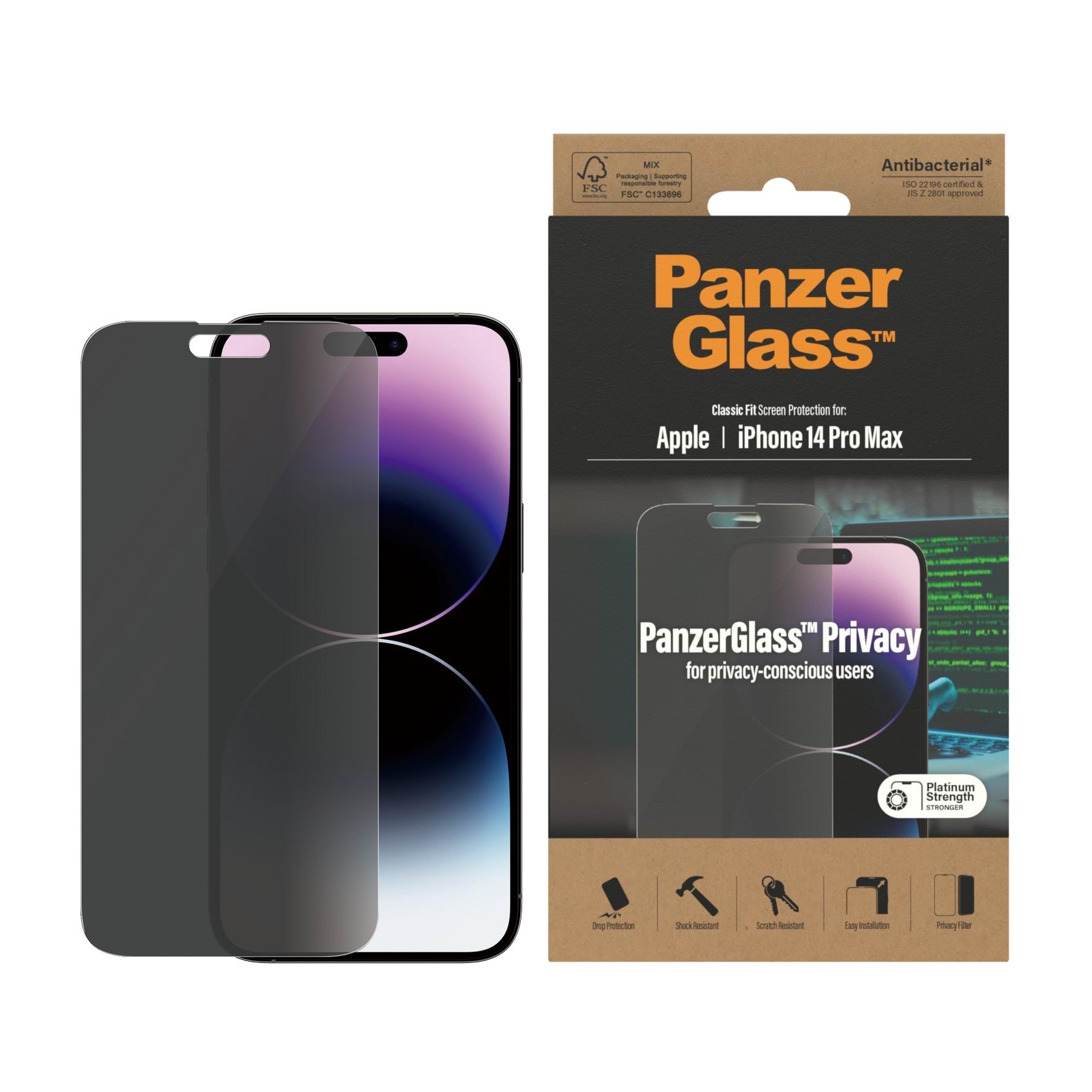 Panzerglass Privacy Screen Protector Apple Iphone 14 Pro Max | Classic Fit - Handys Schutzfolie
