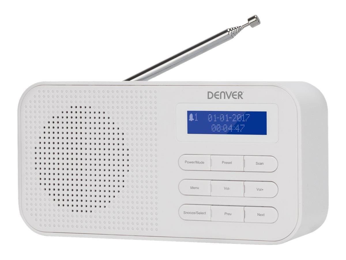 Denver Dab-42 - Dab Portable Radio - Dab/dab+/FM - Mono - Dab Netzwerk Und Radiowecker Dab-42white
