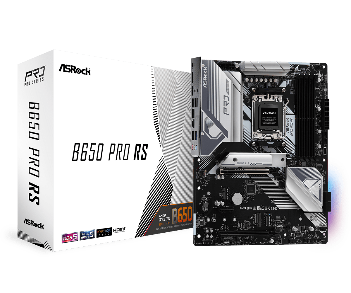Asrock B650 Pro RS Mainboard - Amd B650 - Amd Am5 - Ddr5 Ram - Atx