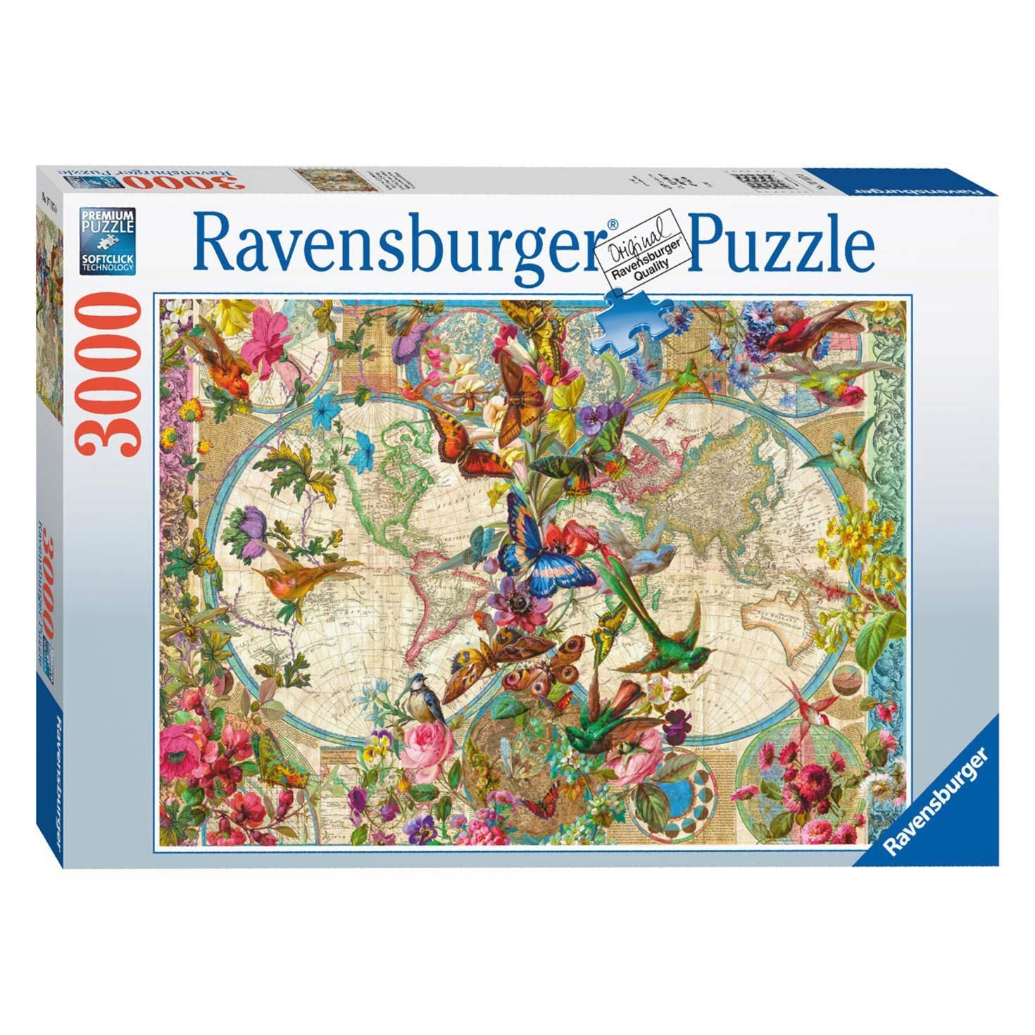 Ravensburger Flora & Fauna World Map 3000pcs - Puzzle