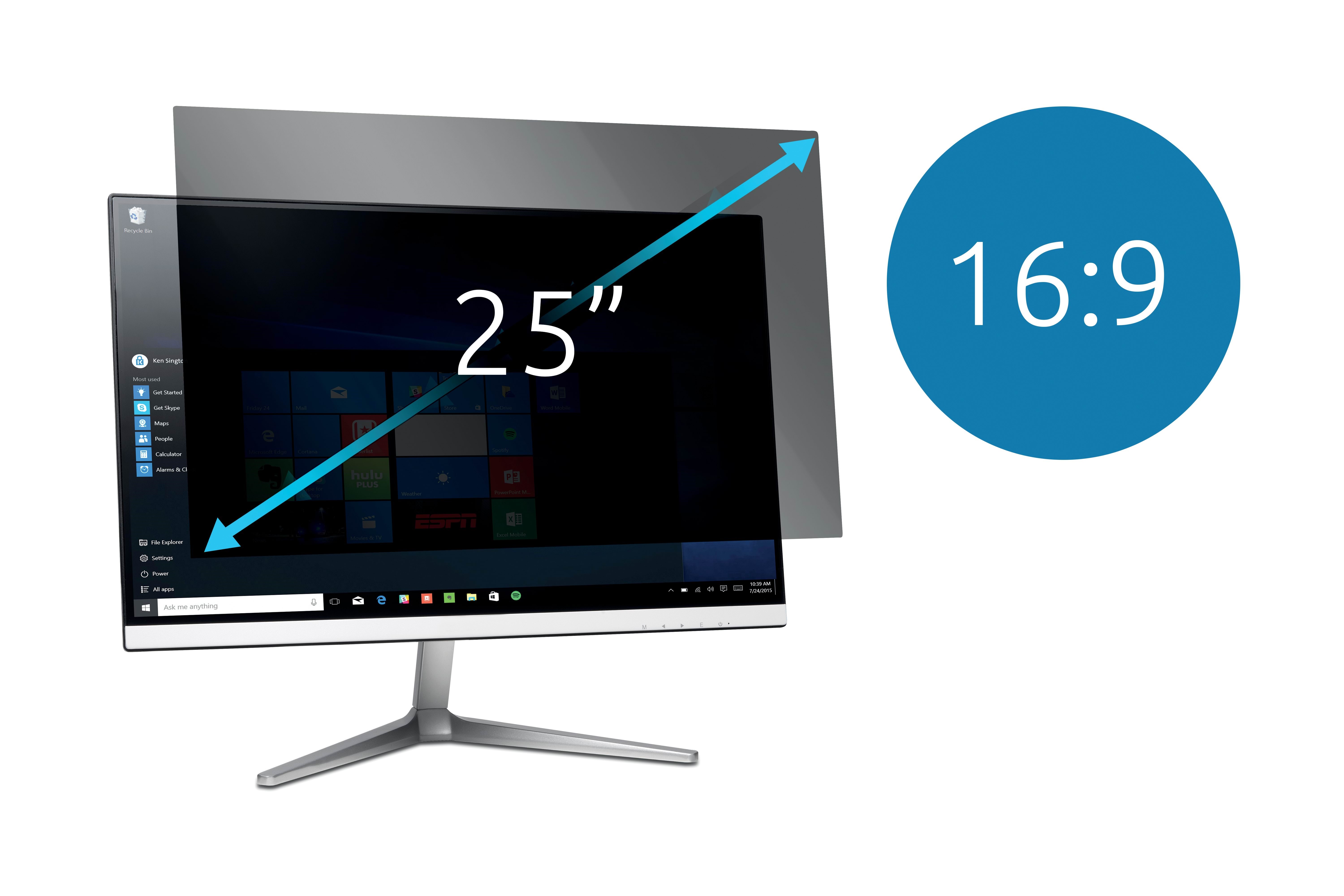 Kensington Blickschutzfilter 2-fach Abnehmbar Für 25" Bildschirme 16:9 - Systemzubehoer