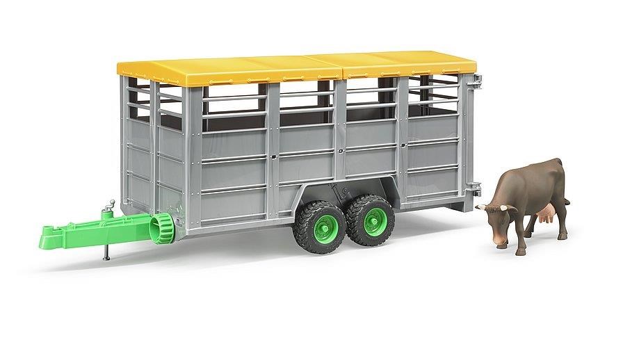 Bruder Livestock Trailer With 1 Cow - Spielzeugauto