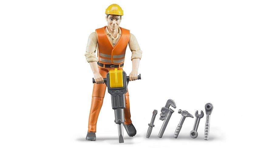 Bruder Construction Worker With Accessories - Spielzeugauto
