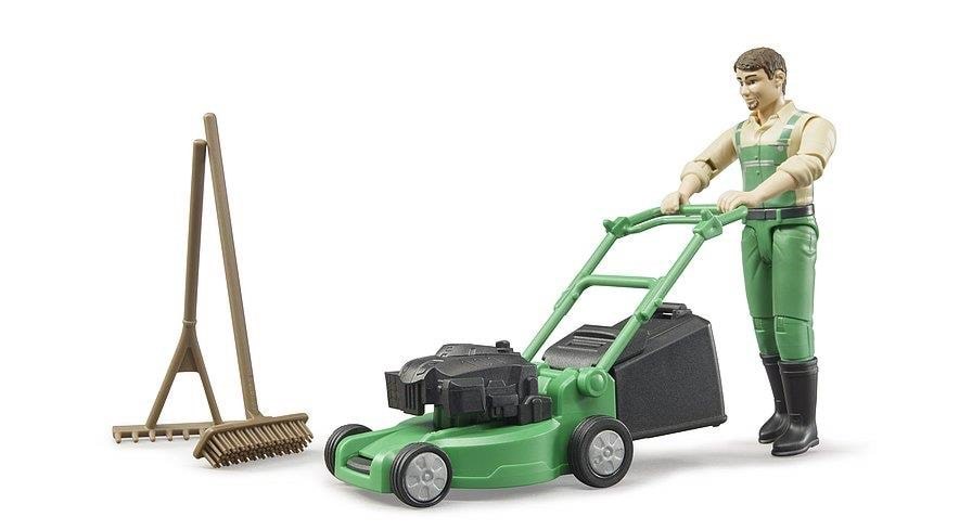 Bruder Bworld Gardener With Lawn Mower And Equipment - Spielzeugauto