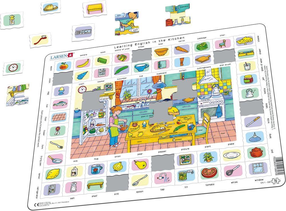 Larsen Puzzles Learning English in The Kitchen La-en1en