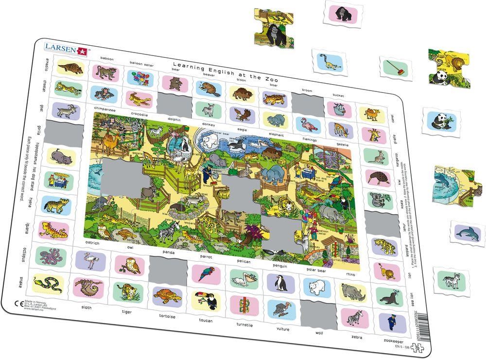 Larsen Puzzles Learning English at The Zoo (Maxi) La-en5en