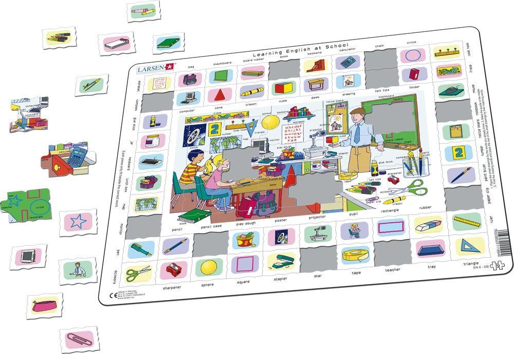 Larsen Puzzles Learning English at School (Maxi)