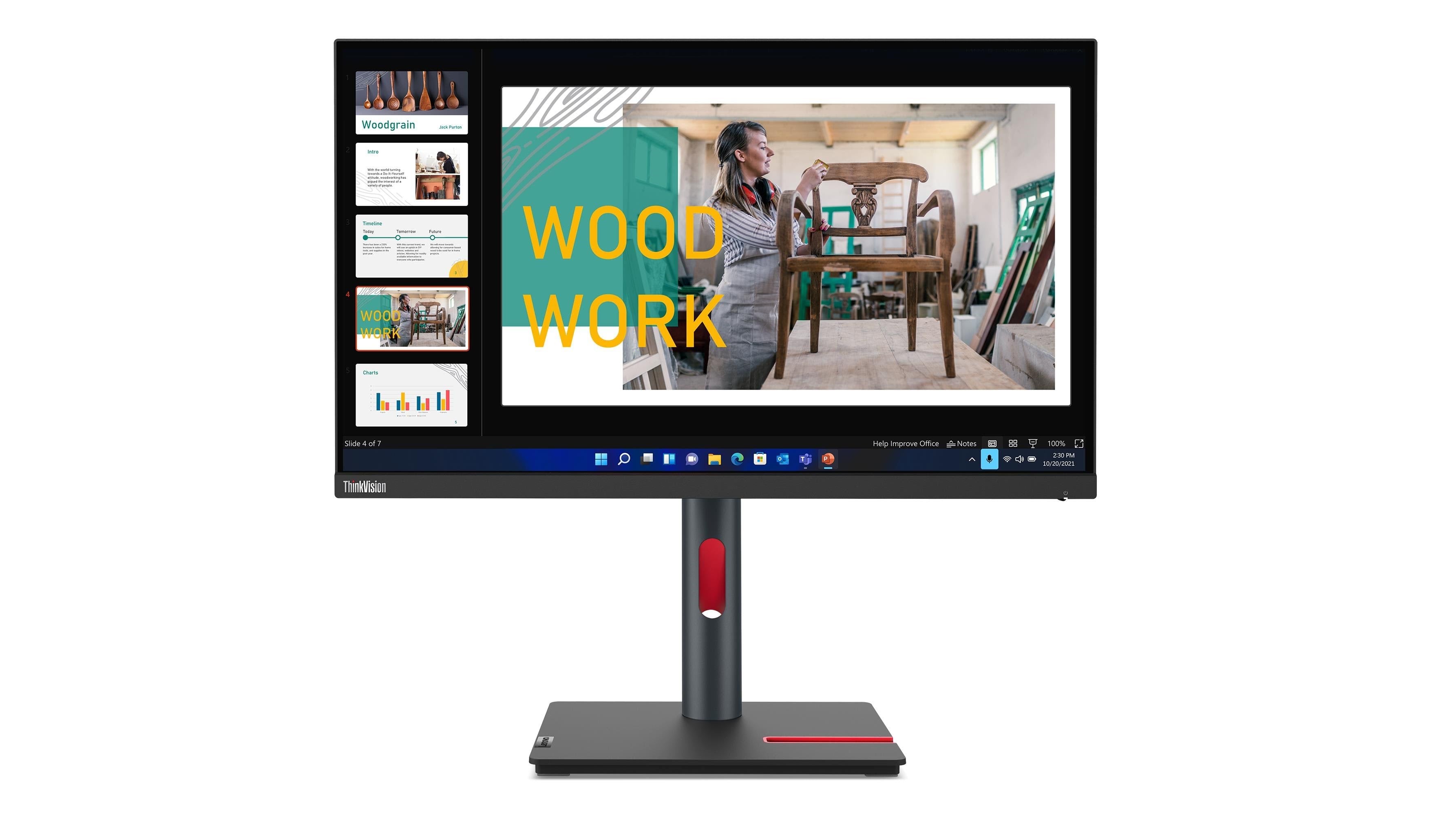 24" Lenovo Thinkvision P24q-30 - 2560x1440 (Qhd) - 60hz - Ips - Bildschirm