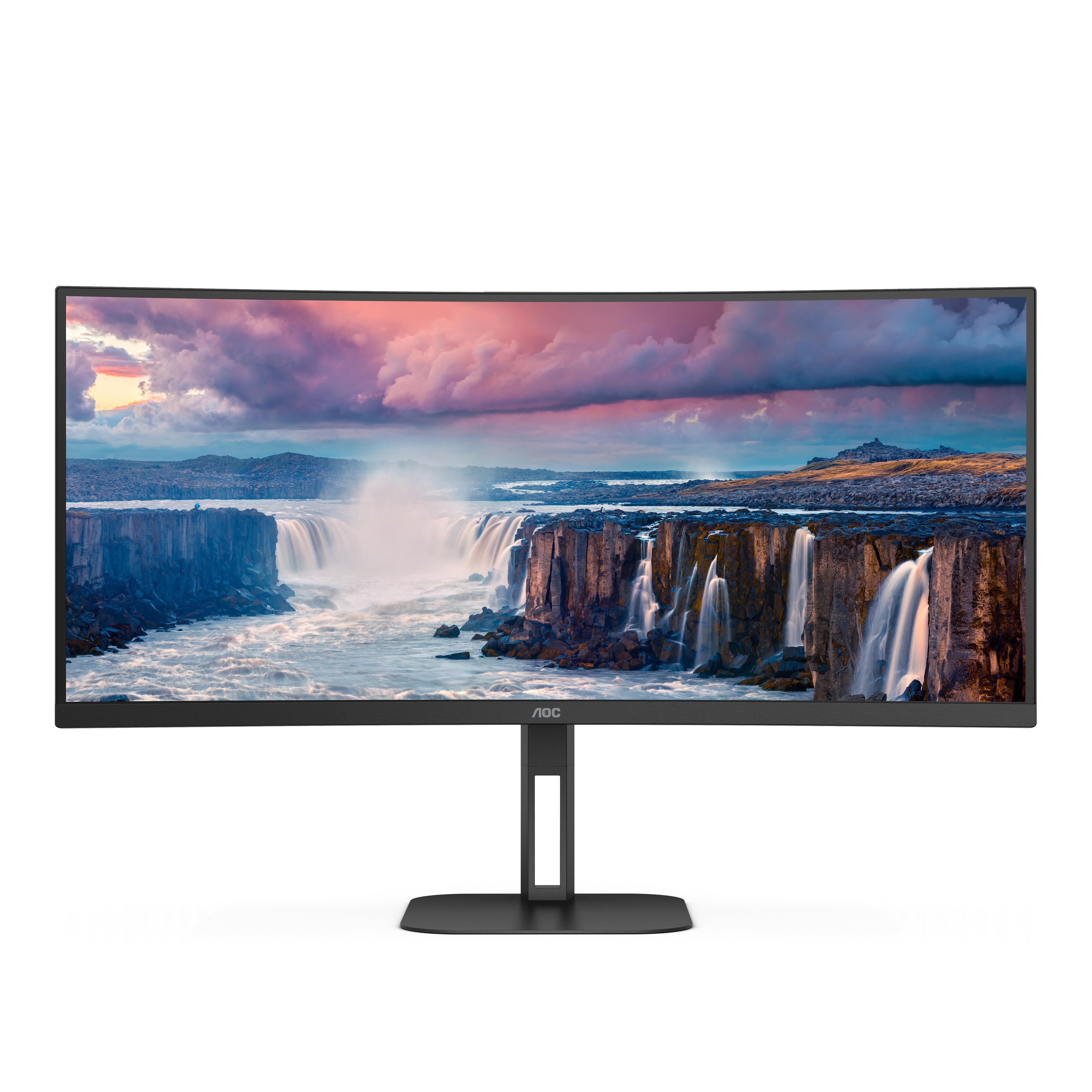 34" Aoc Value-line Cu34v5c - 3440x1440 (Uwqhd) - 100hz - VA - 65w Usb-c - Bildschirm Black