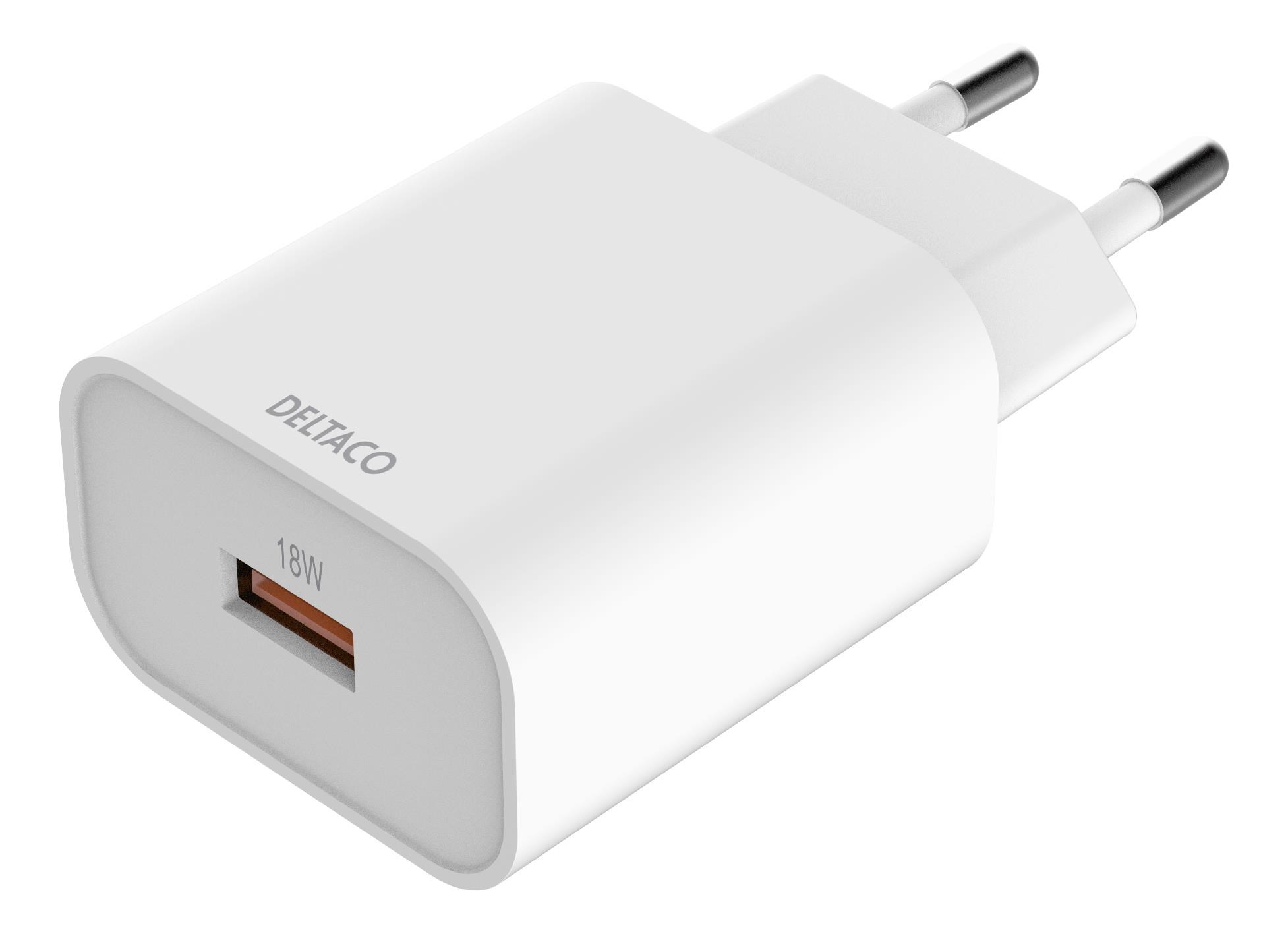 Deltaco Usb-ac182 Power Adapter - Usb Type A - 18 Watt - Handys Adapter Und Ladegeraete
