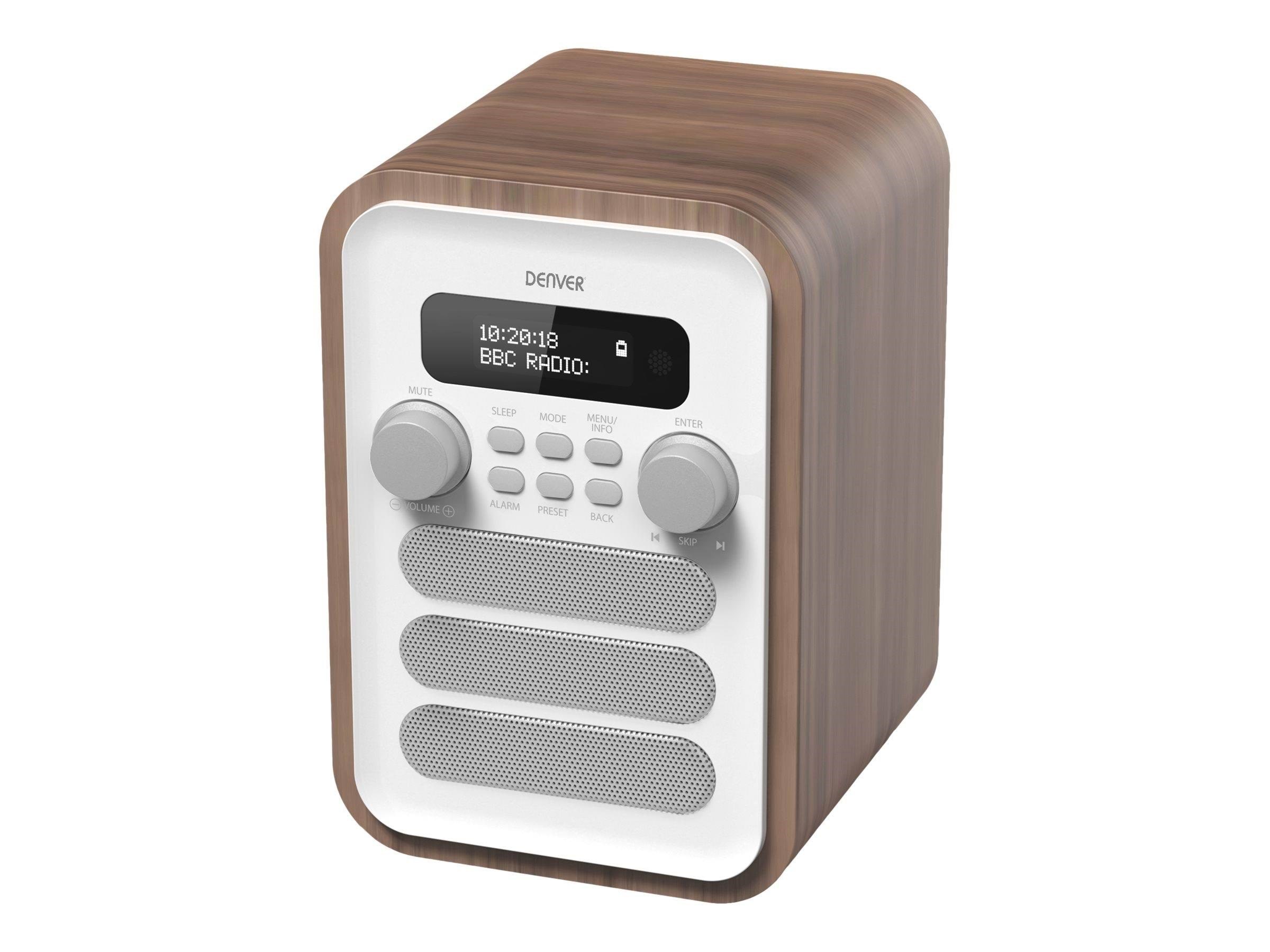 Denver Dab-48white - Dab+/FM - Weiß - Dab Netzwerk Und Radiowecker