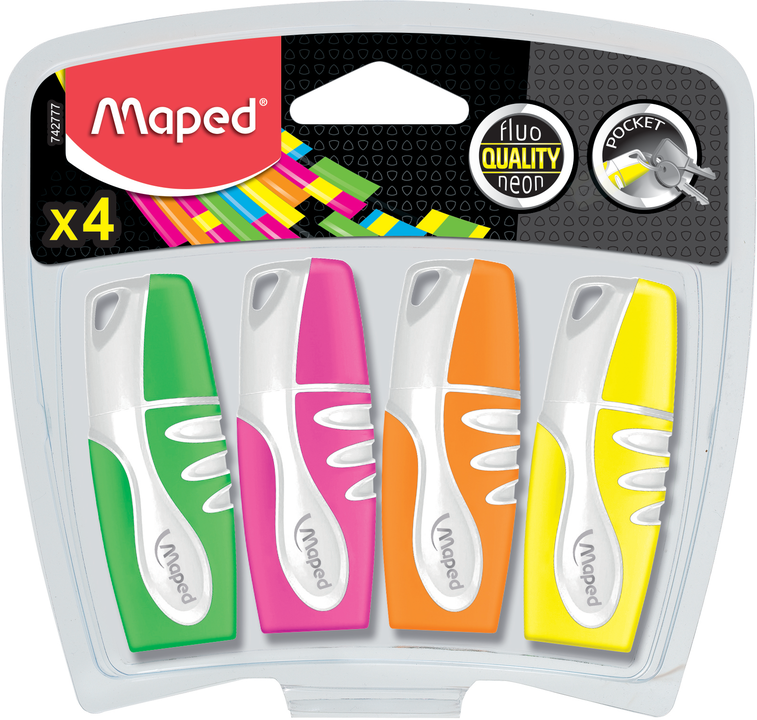 Maped Fluo'peps Pocket Soft Highlighters x4 - Utensilien Zum Schreiben Und Zeichnen 742777