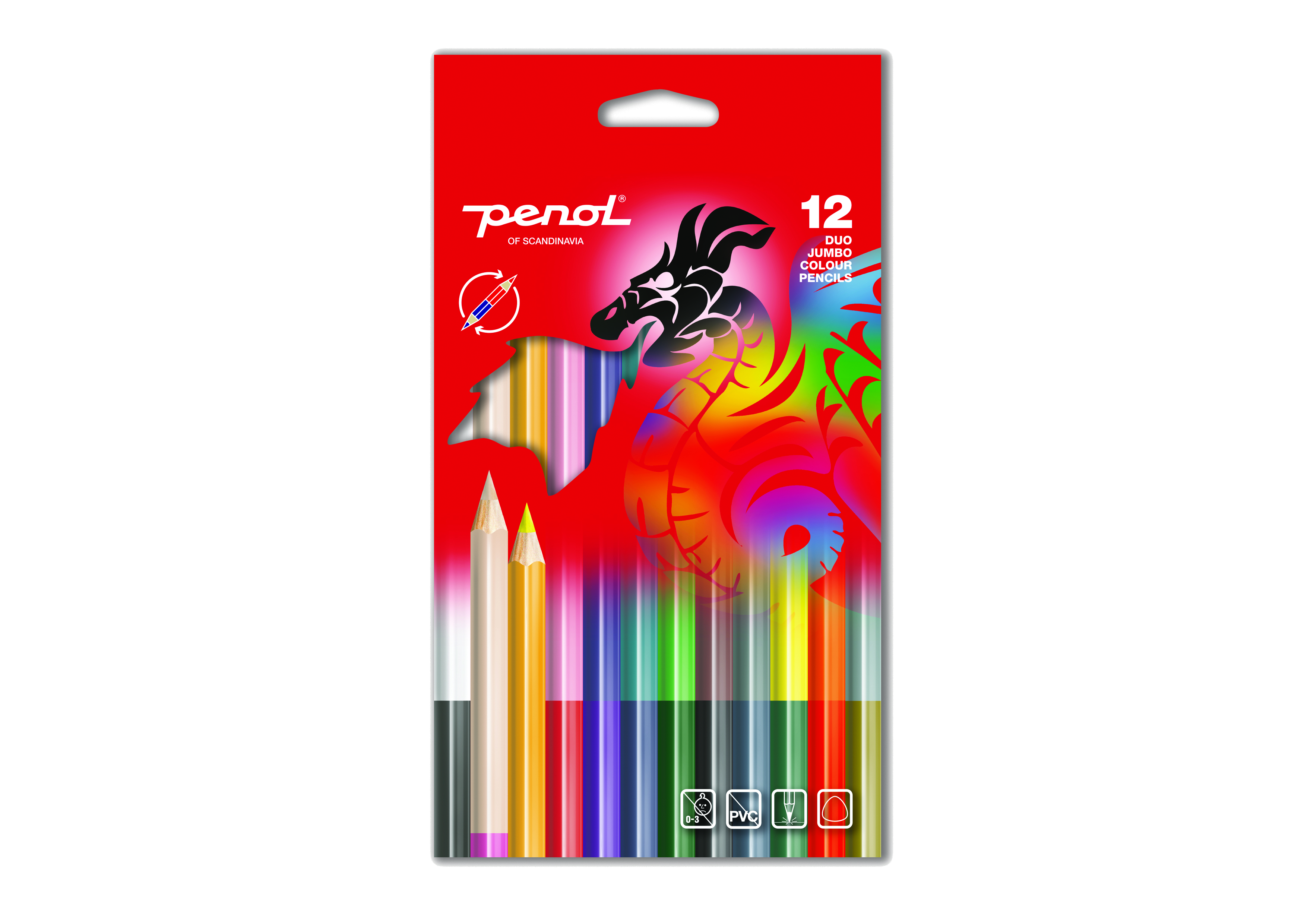 Penol Colour Pencils Jumbo Duo X12 - Utensilien Zum Schreiben Und Zeichnen Farbstift 16000116