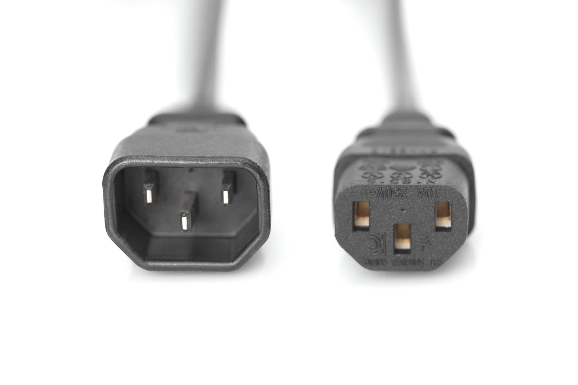 Digitus Power Cord Extension Cable - 1.2m - Stromkabel Extern Schwarz Ak-440201-012-s