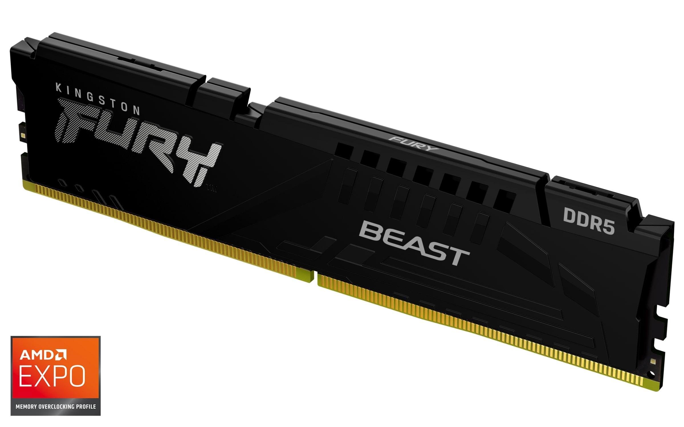 Kingston Fury Beast Ddr5-5600 - 8gb - Cl36 - Single Channel (1 Pcs) - Amd Expo & Intel Xmp - Schwarz - Ram Kf556c36bbe-8