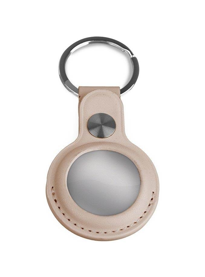 Light Solutions Airtag Key Ring - Leather - Grey - Handys Anderes Zubehoer 5714255006841