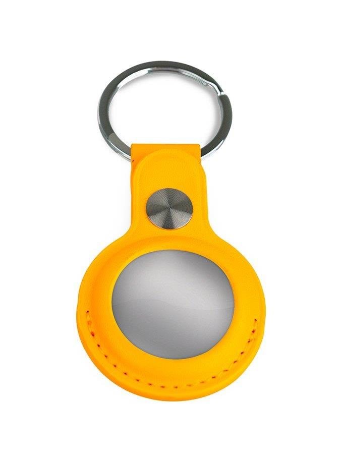 Light Solutions Airtag Key Ring - Leather - Yellow - Handys Anderes Zubehoer
