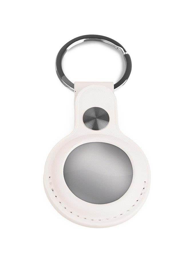 Light Solutions Airtag Key Ring - Leather - White - Handys Anderes Zubehoer 5714255006827