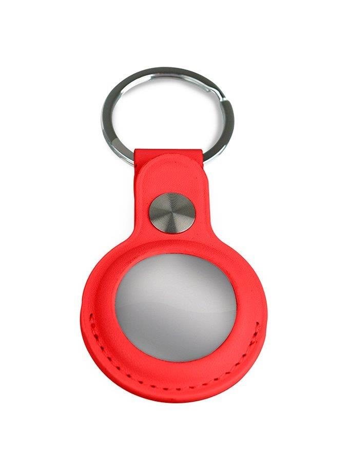 Light Solutions Airtag Key Ring - Leather - Red - Handys Anderes Zubehoer 5714255006803