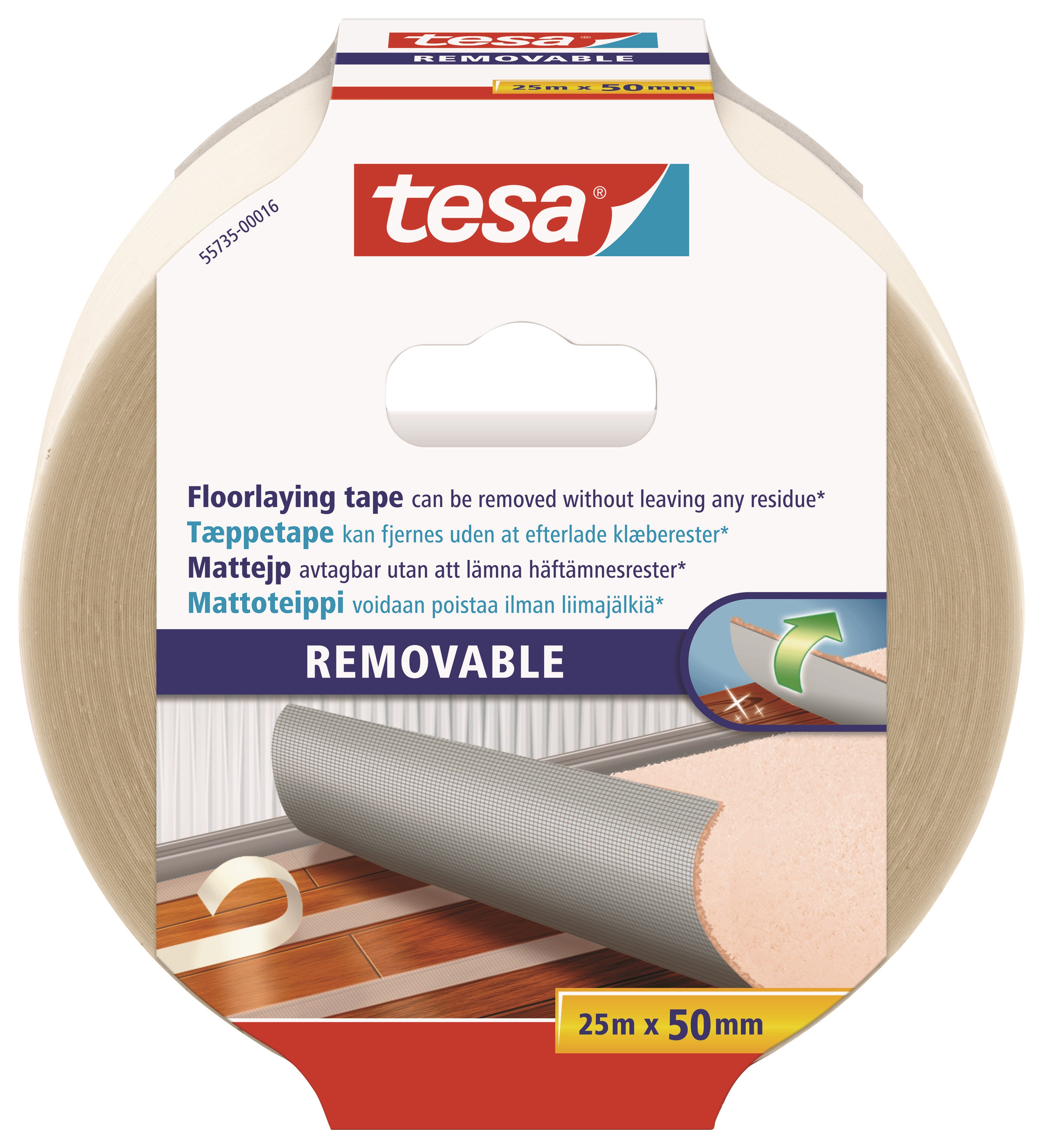 Tesa Flooring Tape Removable 25m x 50mm - Klebeband Und Kleber 55735-00016-11