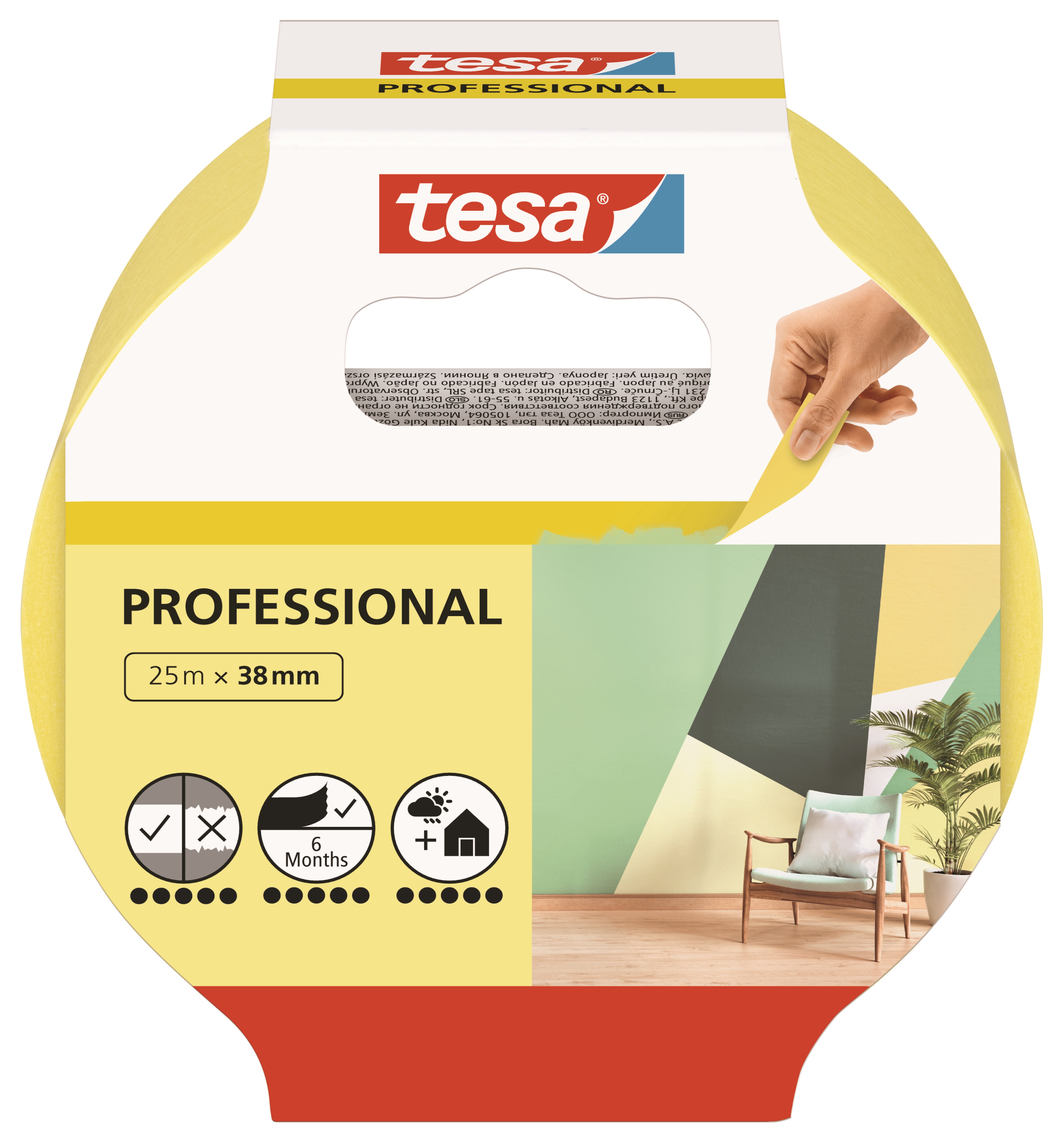 Tesa Professional Gelbes Washi Maler-abdeckband - Klebeband Und Kleber 56271-00000-02