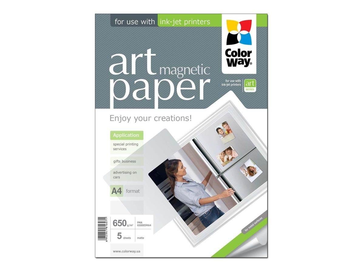 Colorway Art Magnetic - Magnetic Photo Paper - Matte - 5 Sheet(s) - A4 - 650 G/m² - Papier Fotopapier Und Etiketten Pma650005ma4