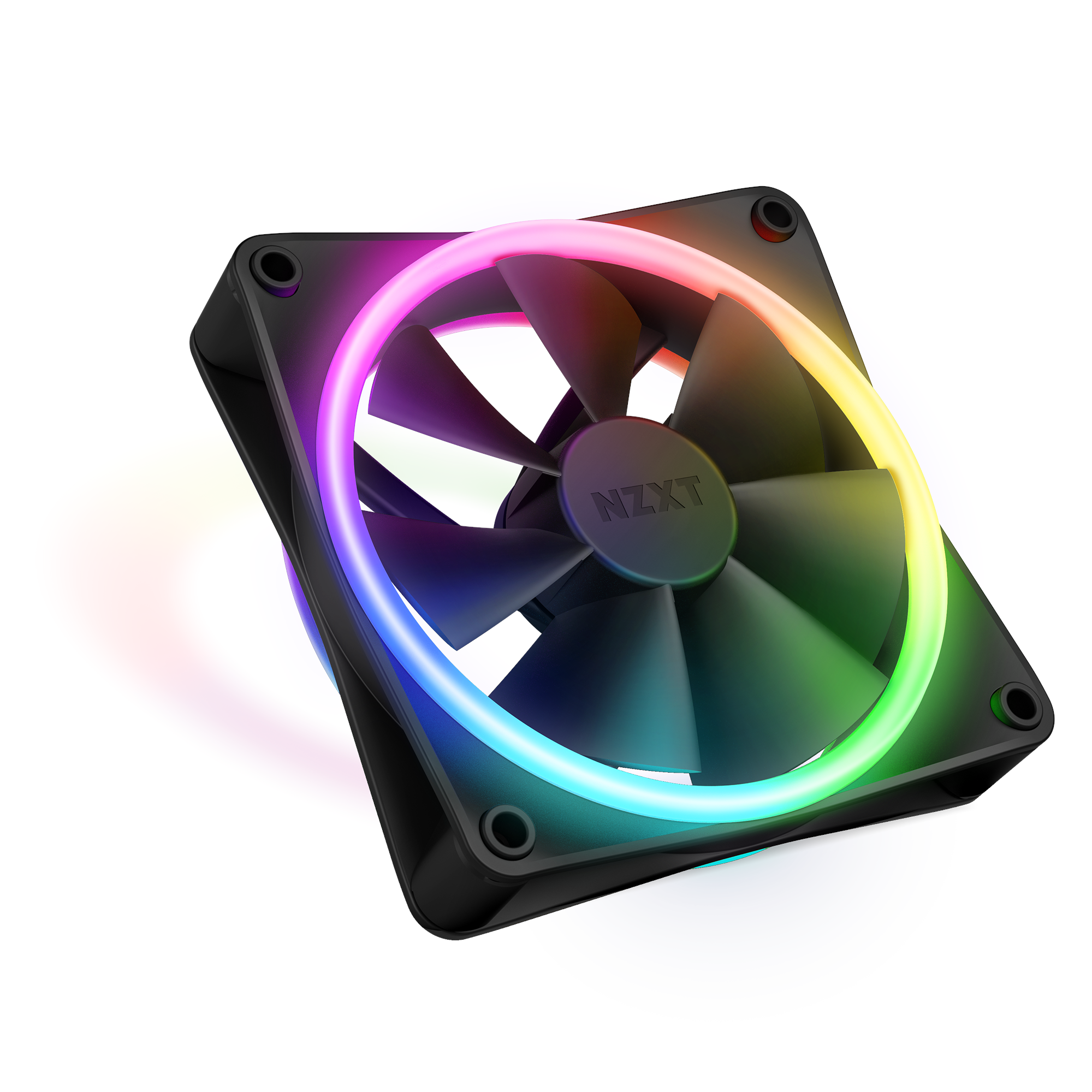 Nzxt F120 Rgb Duo - Black - Gehäuselüfter - 120mm - Schwarz Mit Rgb Led - 29 Dba - Gehaeuseluefter Rf-d12sf-b1