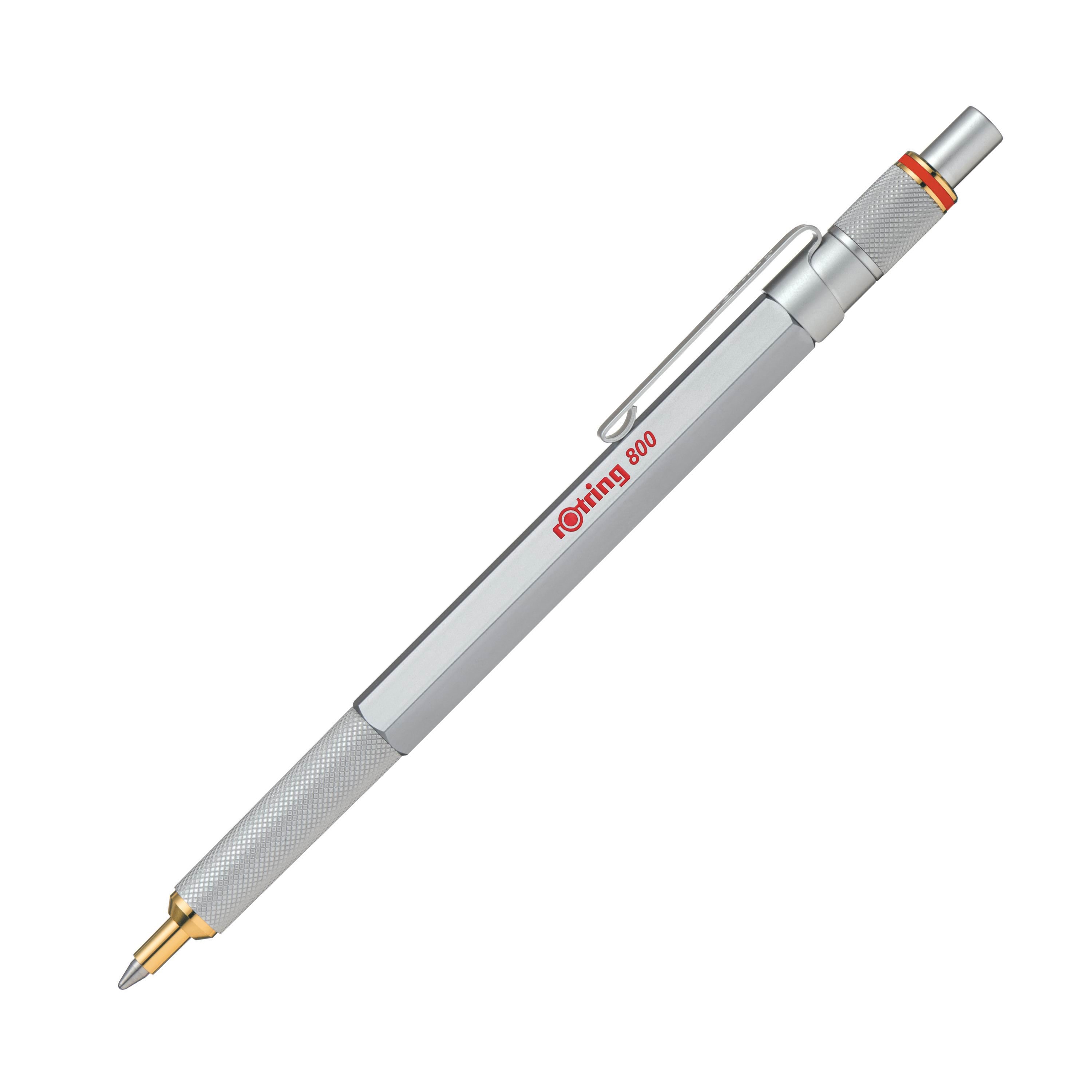 Rotring Rotring 800 Kugelschreiber | Mittlere Spitze | Silberner Tinte | Schwarzer Schaft | Nachfüllbar - Utensilien Zum Schreiben Und Zeichnen 