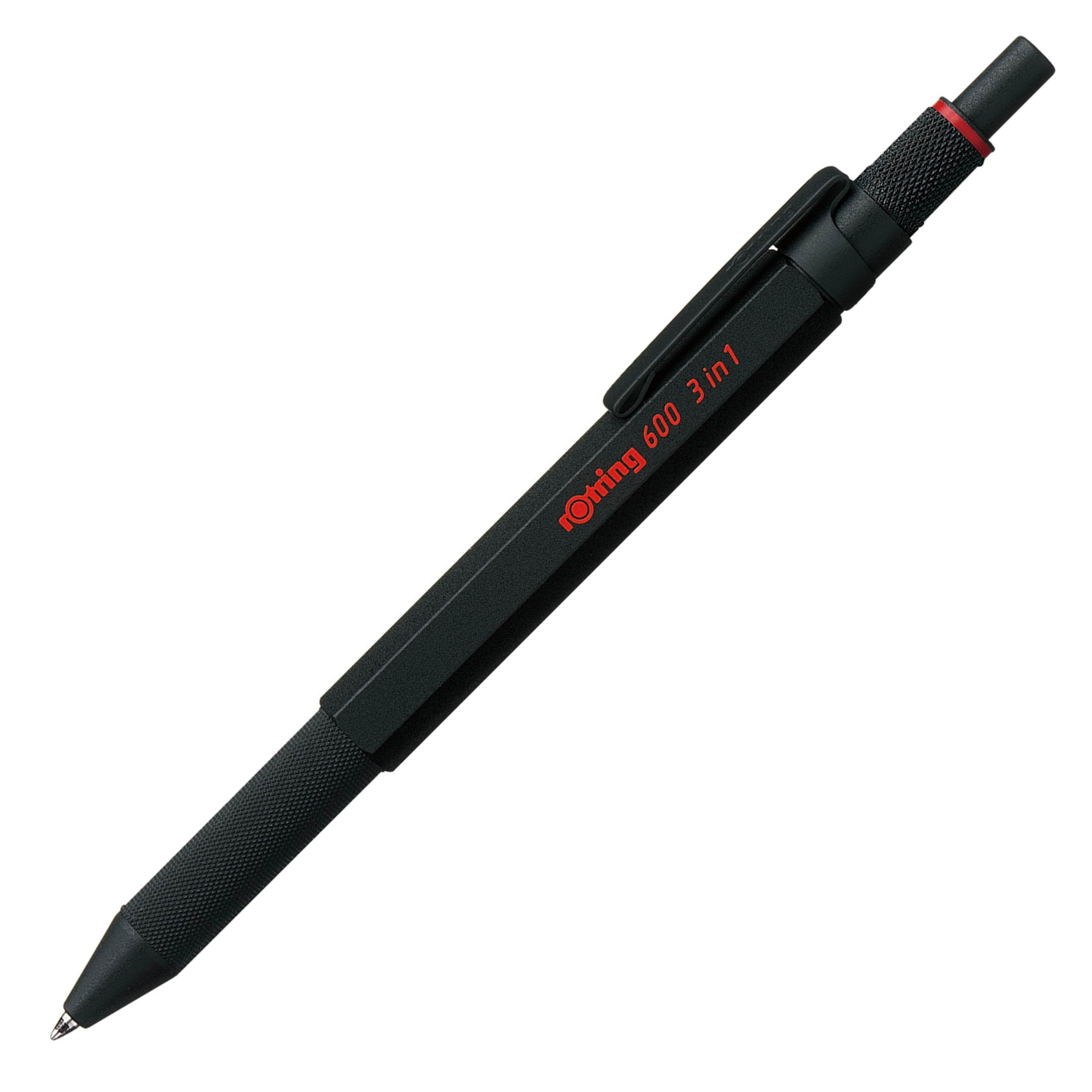 Rotring Rotring 6 3-in-1-schreibgerät Mit Kugelschreiber Und Druckbleistift | Kugelschreiber Mit 2 Feinen Spitzen (Schwarze Und Rote Tinte) | 1 