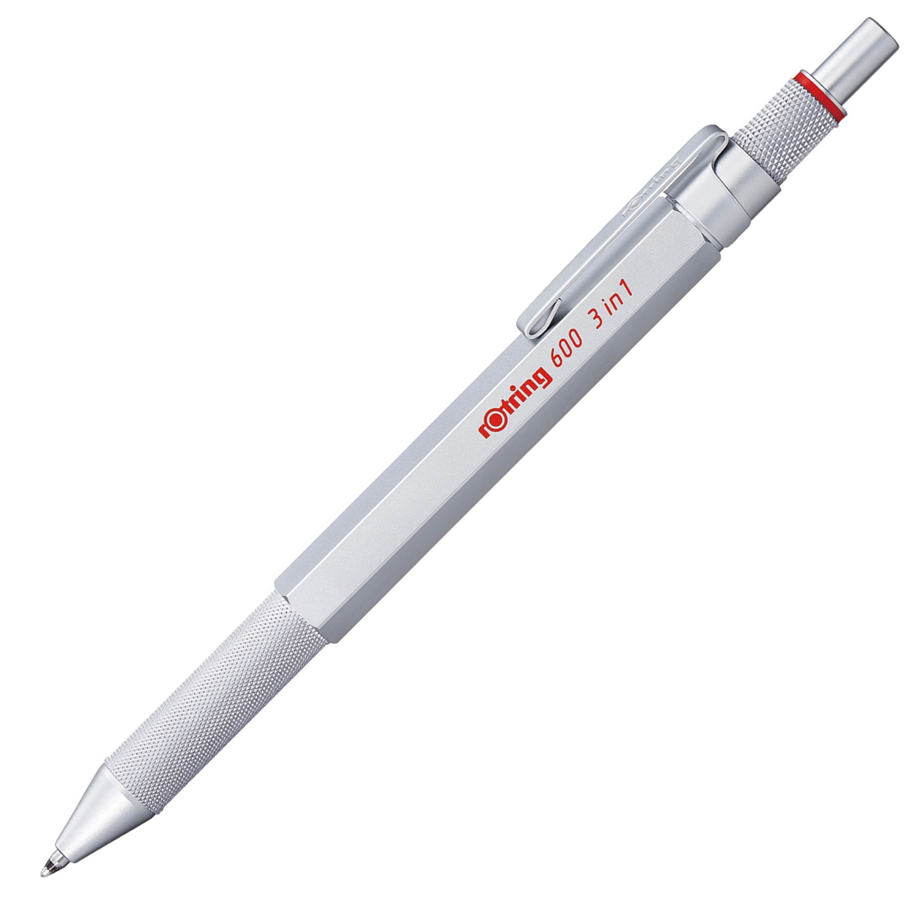 Rotring Rotring 6 3-in-1-schreibgerät Mit Kugelschreiber Und Druckbleistift | Kugelschreiber Mit 2 Feinen Spitzen (Schwarze Und Rote Tinte) | 1 