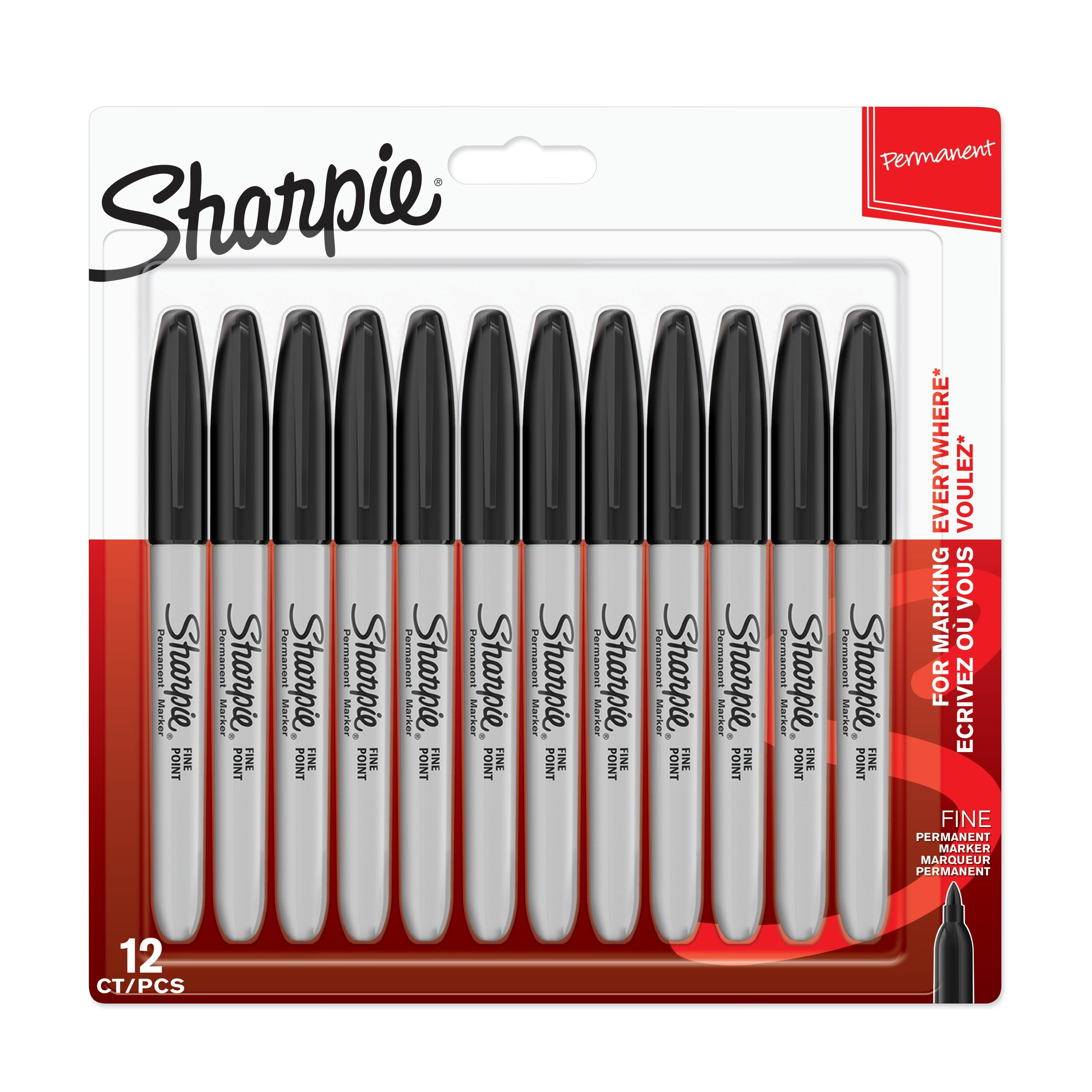 Sharpie Permanent Marker | Marker Stifte Mit Feiner Spitze | Schwarz | 12stück Market Set - Utensilien Zum Schreiben Und Zeichnen 1996111