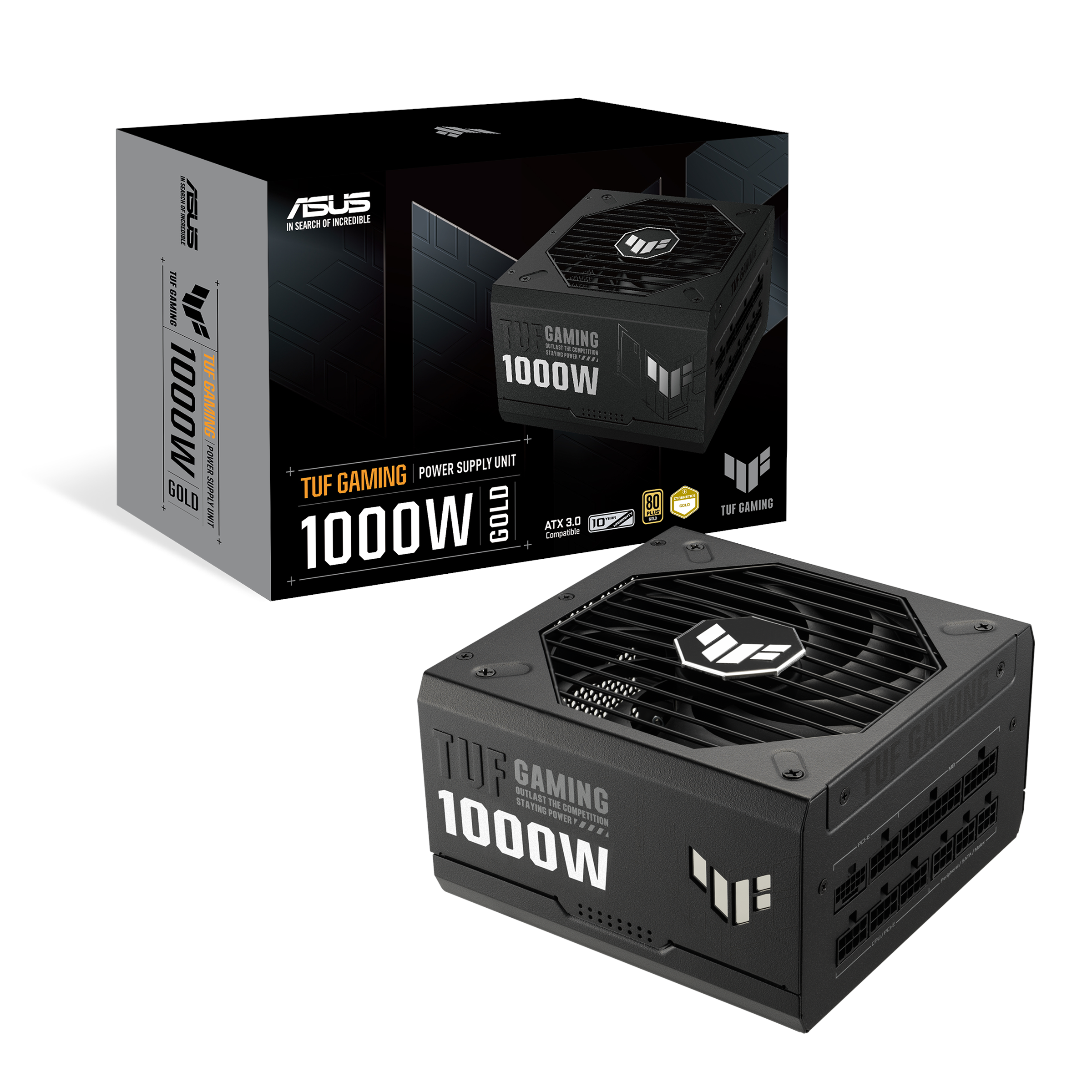 Asus Tuf Gaming 1000g Netzteile - 1000 Watt - 135 mm - Atx 3.1 - 80 Plus Gold Zertifiziert Schwarz 90ye00s1-b0na00