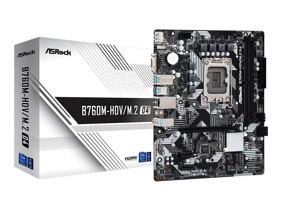 Asrock B760m-hdv/m.2 D4 Mainboard - Intel B760 - Intel Lga1700 - Ddr4 Ram - Micro-atx 90-mxbl40-a0uayz