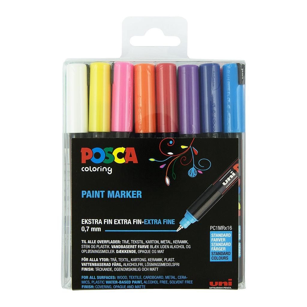 Posca Marker Sæt Pc-1mr 16 Ass. Std. Colors - Hobby Zubehoer
