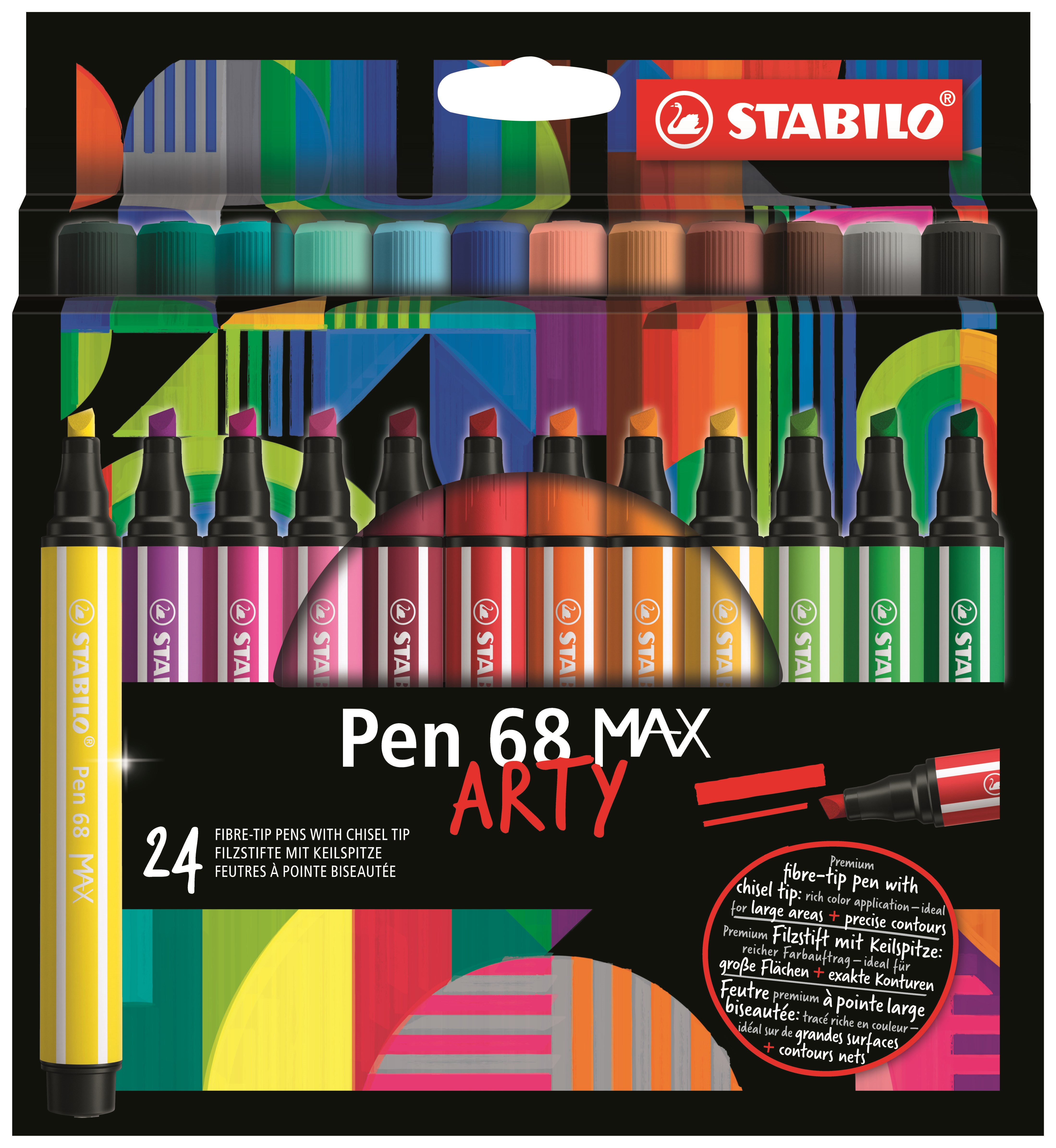 Stabilo Pen 68 Max Arty Wallet of 24 Pens - Hobby Zubehoer 204093